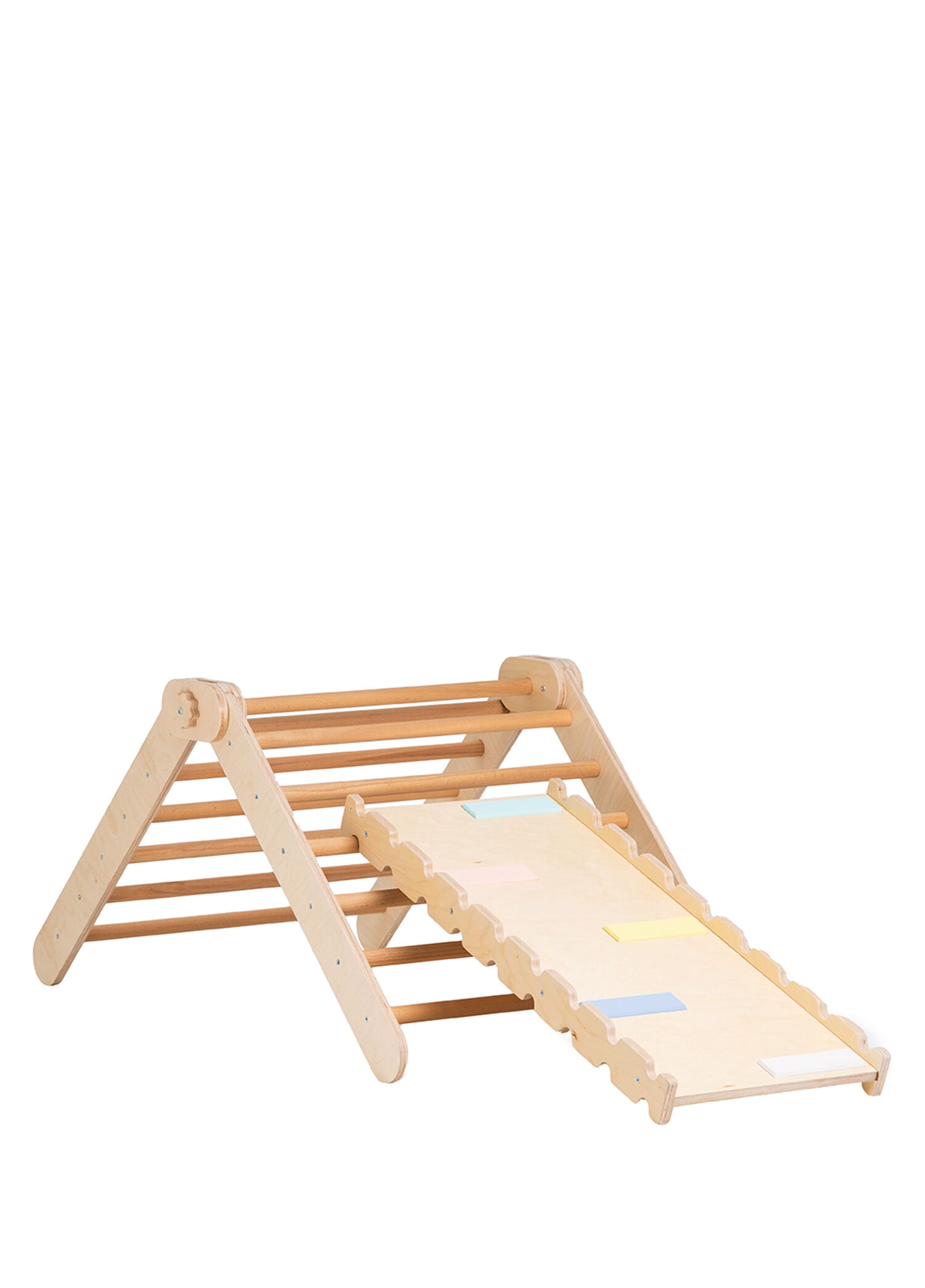 Montessori Ahşap Çocuk Tırmanma Merdiveni ve Rampa İkili Set