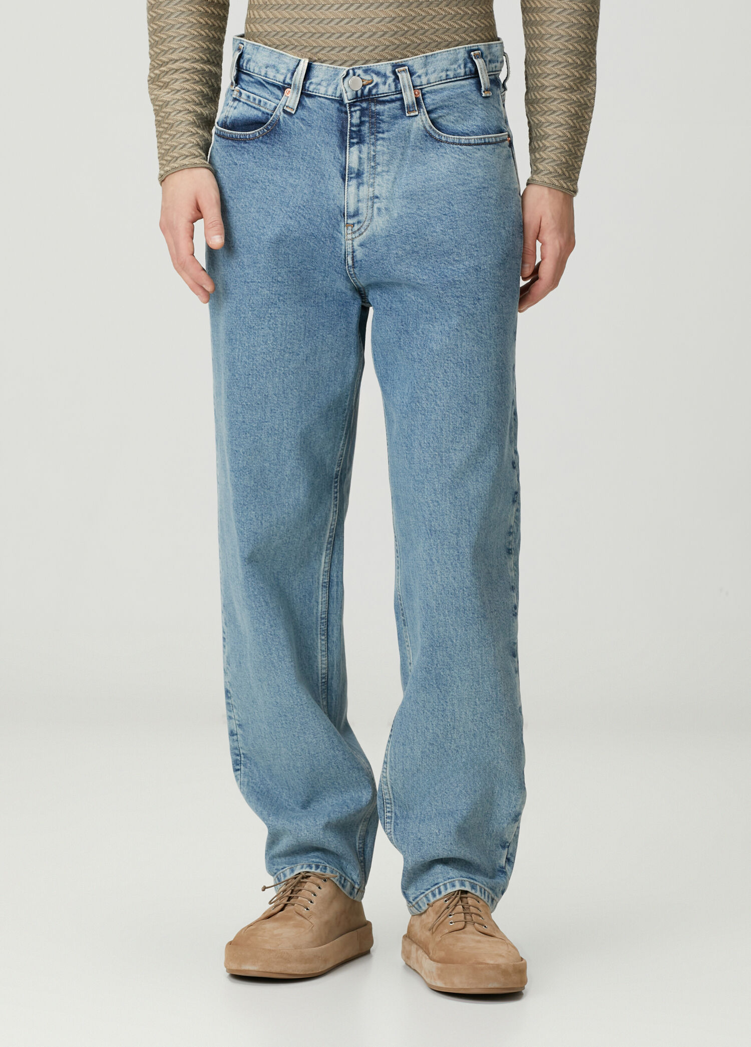 Emporio Armani Açık Mavi Erkek Icon Stretch Drill Oval Leg Mavi