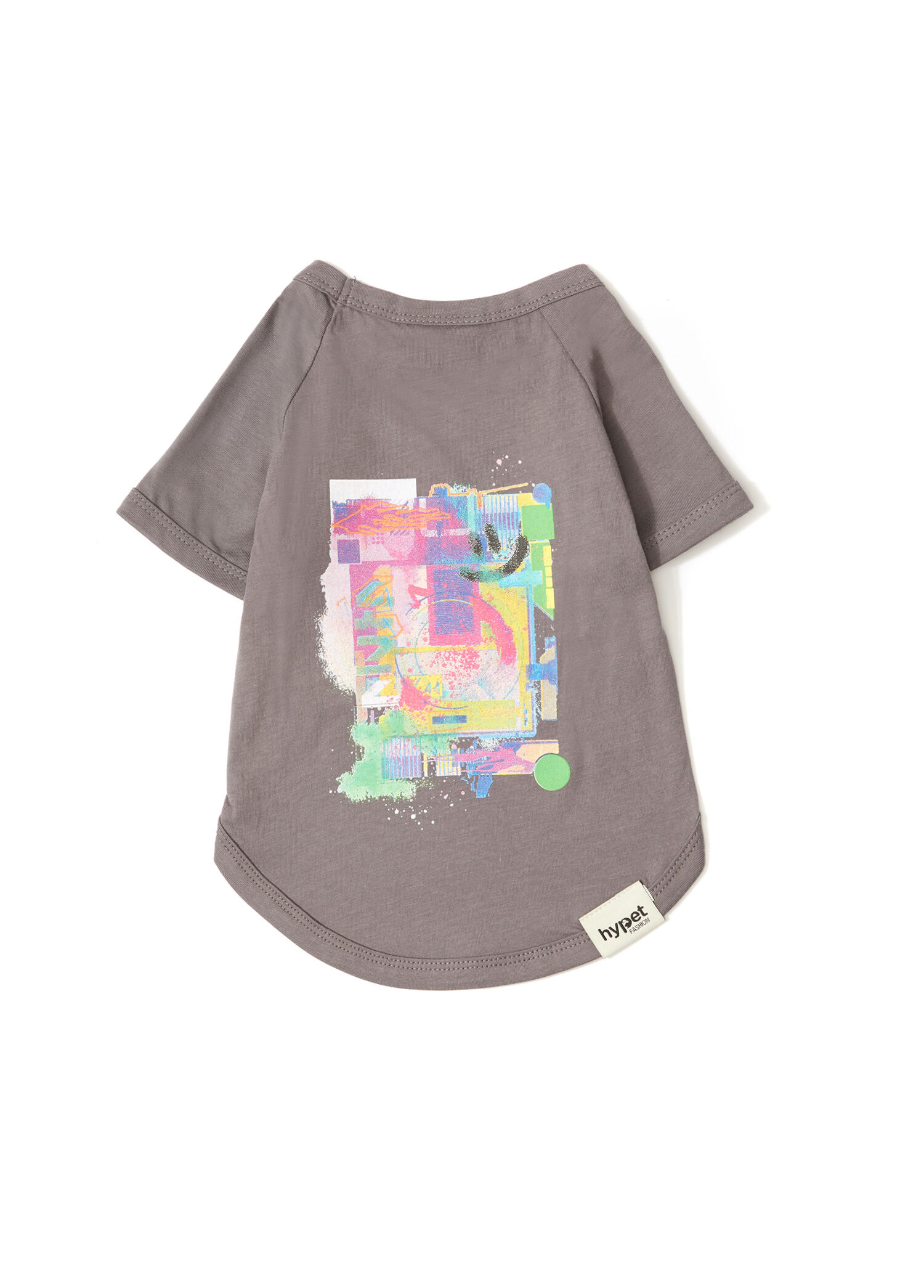 Street Tee Pamuklu Gri Köpek T-shirt