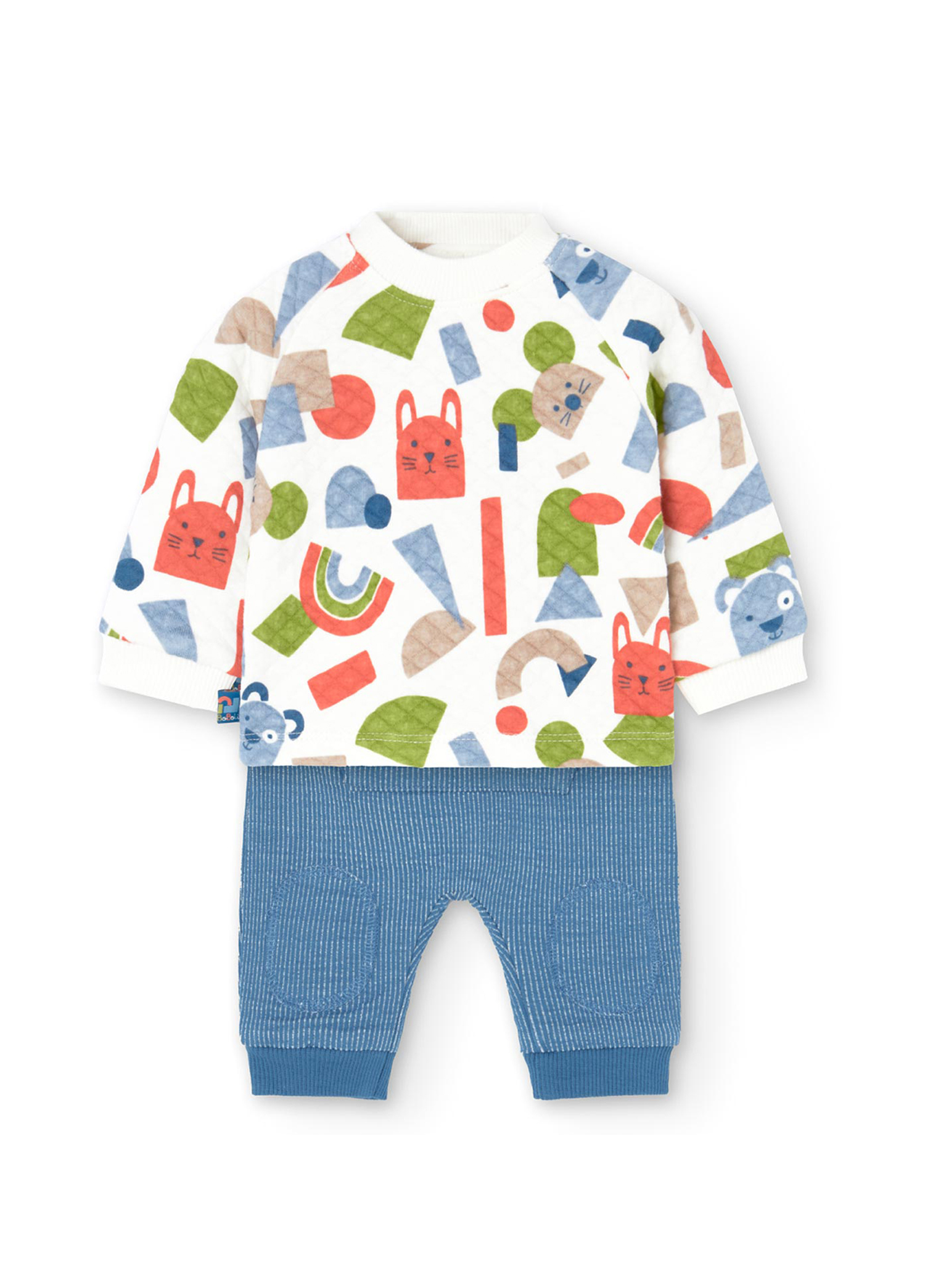 Desenli 2'li Unisex Bebek Pantolon Sweatshirt Set