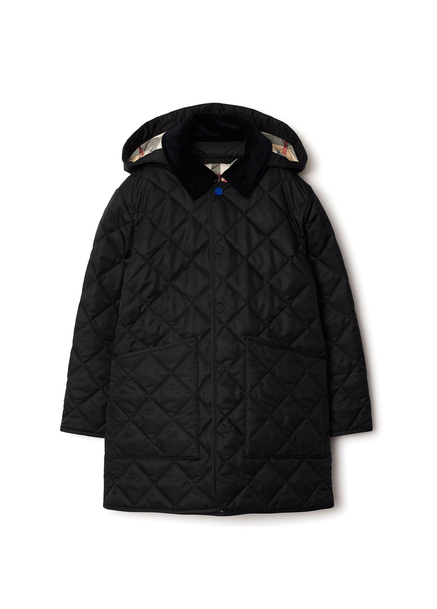 Rowan Quilted Siyah Kapüşonlu Unisex Çocuk Mont