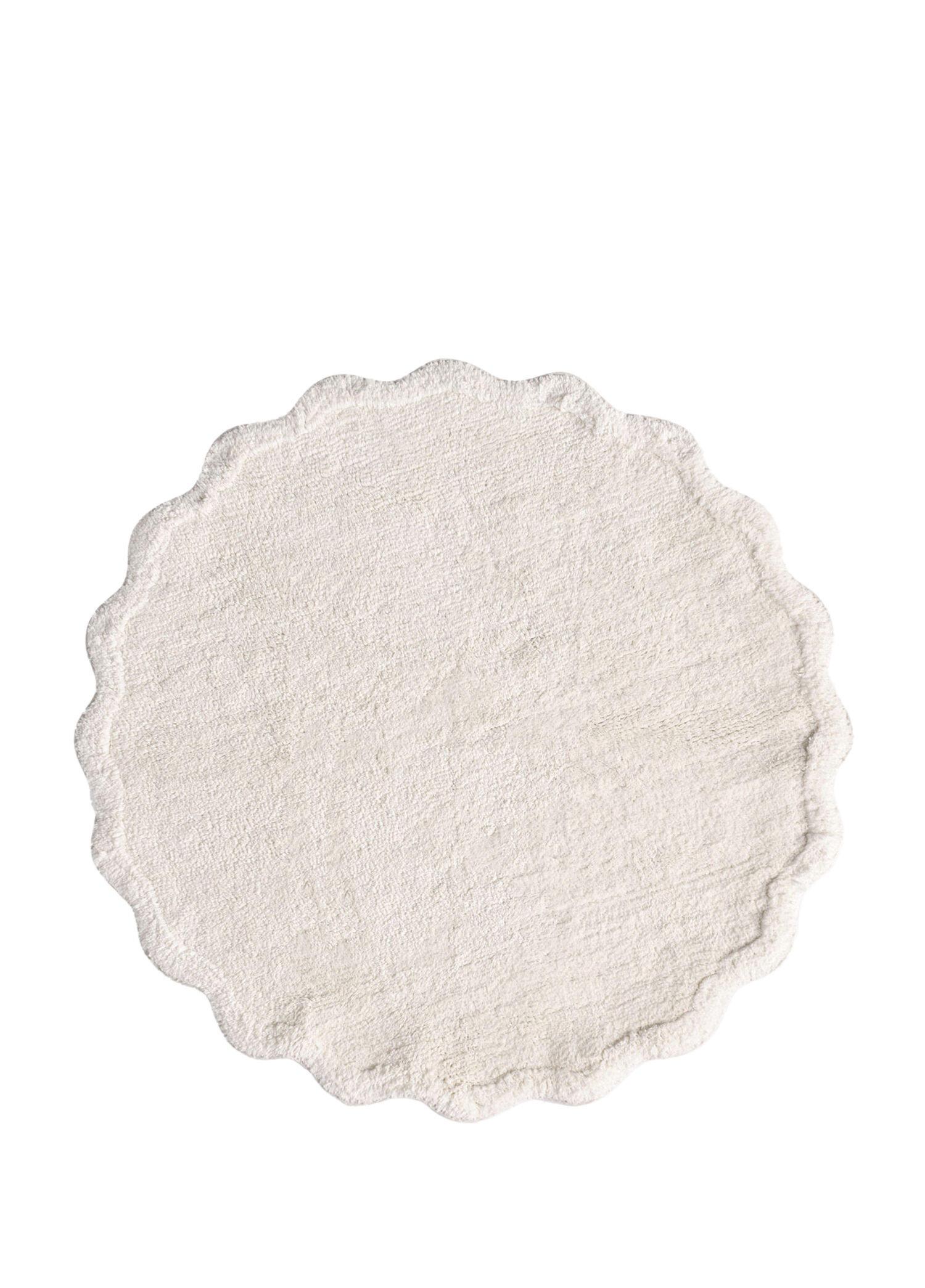 Scallop Ekru Bambu Yuvarlak Banyo Paspası 90 x 90 cm