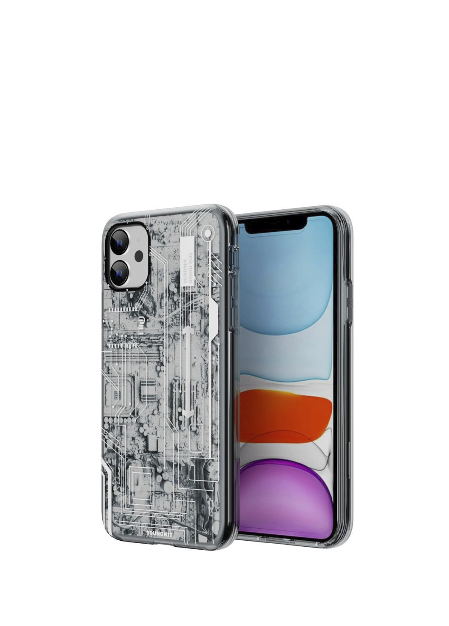 Apple iPhone 11 Uyumlu Technology Serisi Beyaz Plastik Kılıf