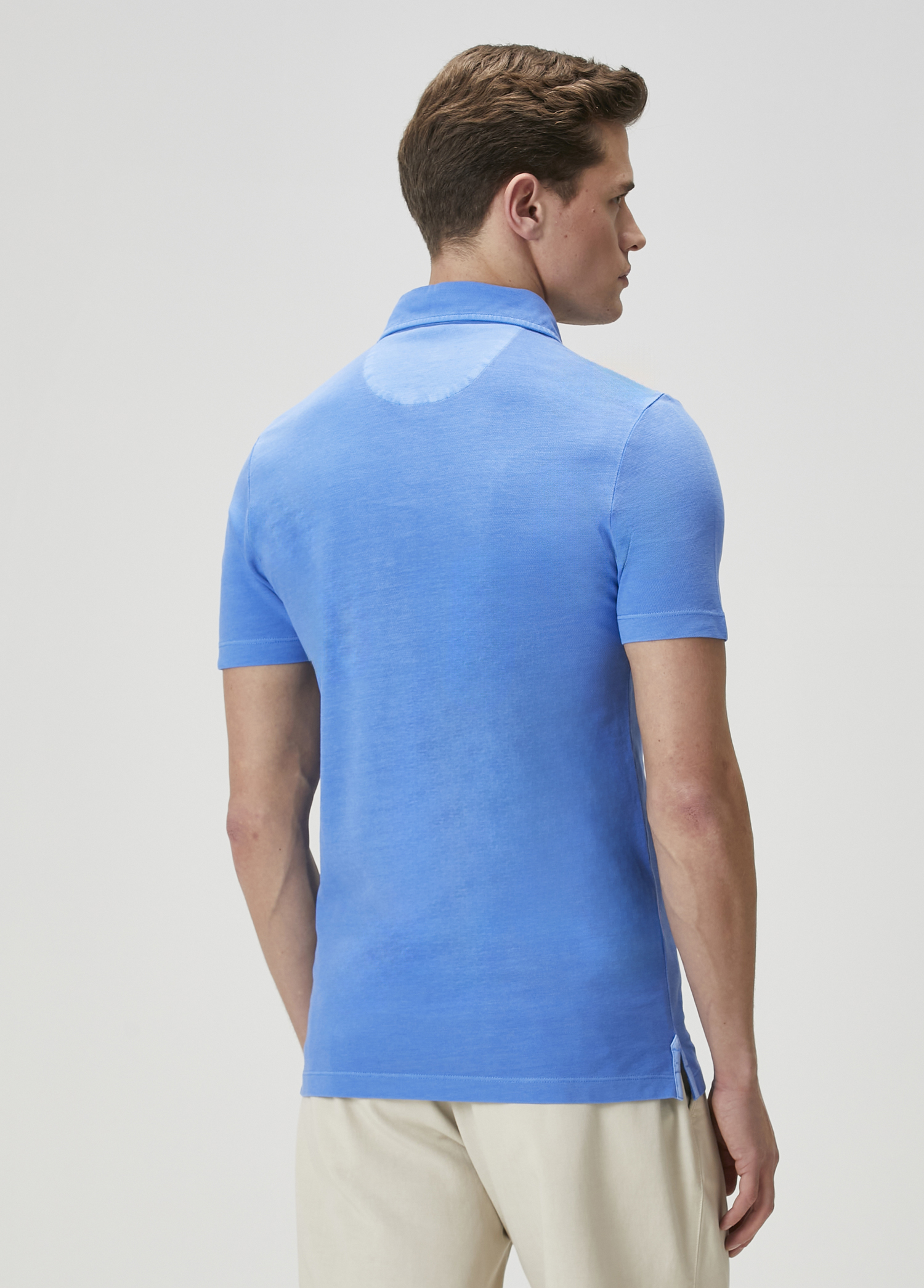 Comfort Fit Mavi Polo Yaka T-shirt_5