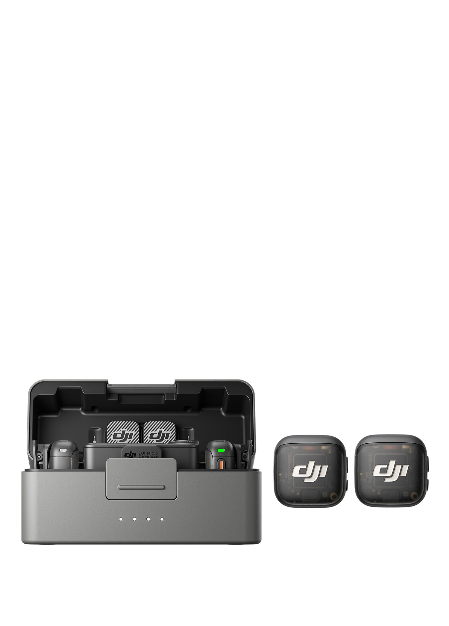 DJI - Mic 3 Yaka Mikrofonu 2 TX + 1 RX + Şarj Kutusu - Siyah