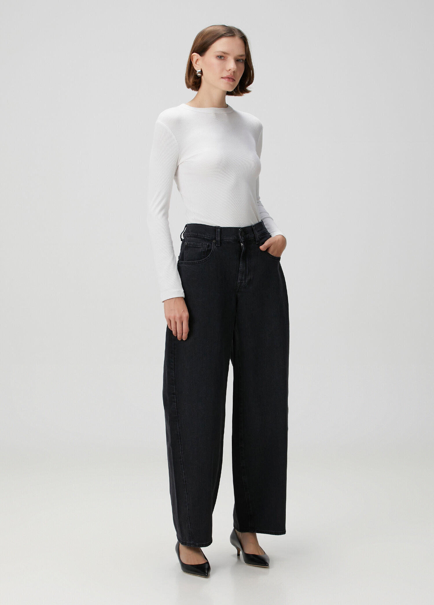 Twisted Bonnie Baggy Siyah Jean Pantolon