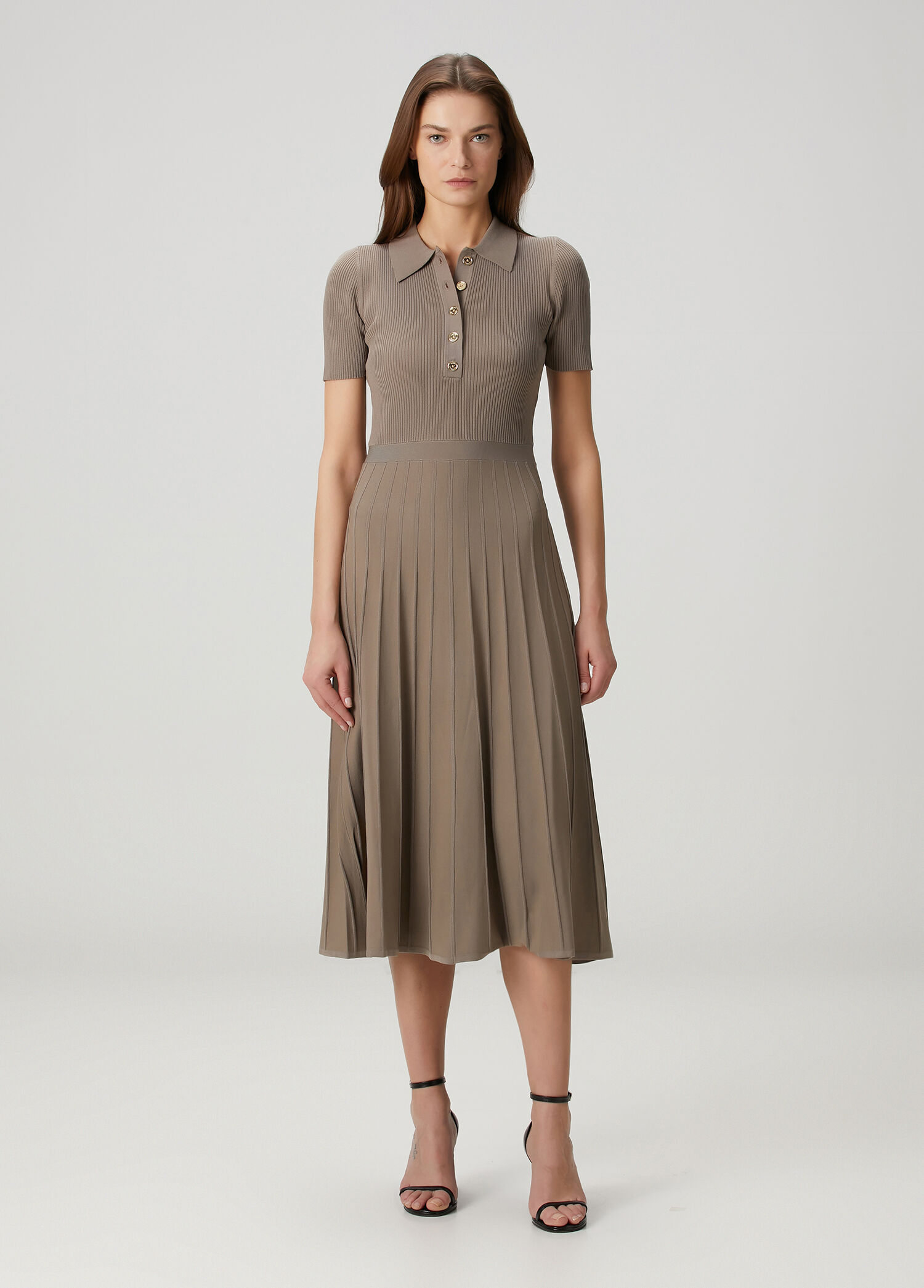 Vizon Midi Polo Elbise