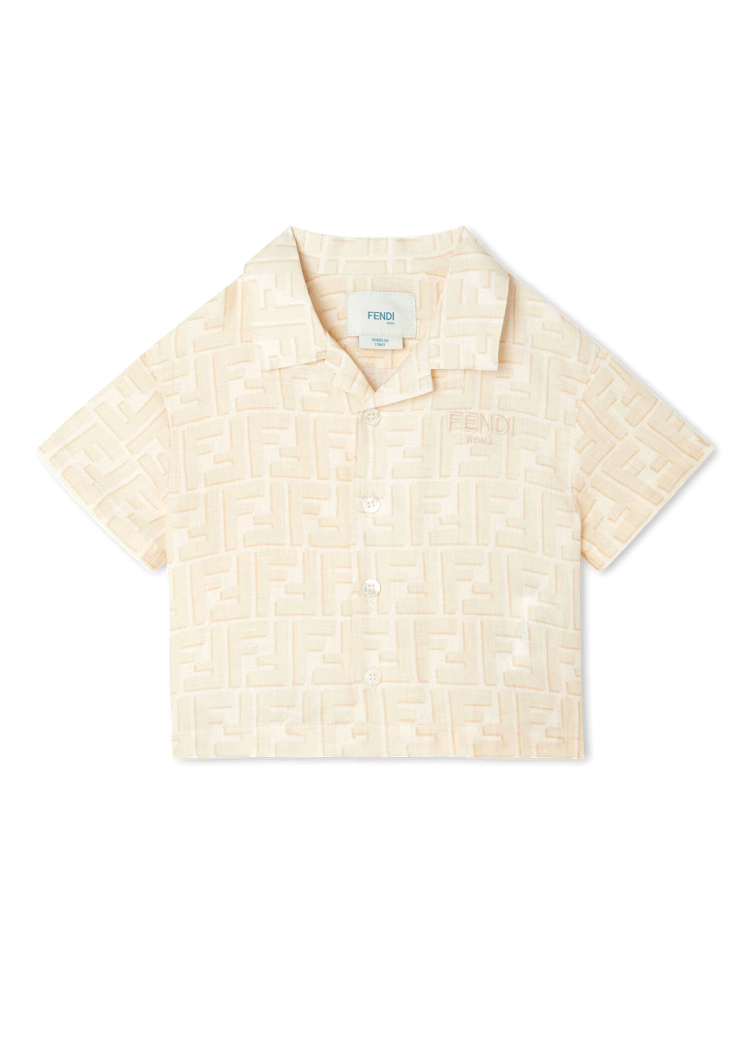 Bej Unisex Bebek Keten Gömlek