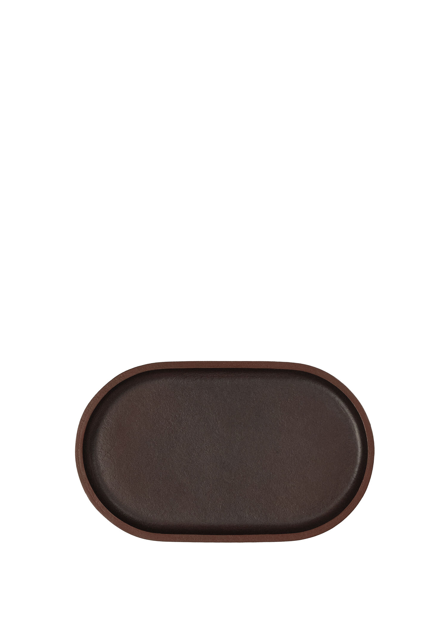 Plato Oval no.02 Kahverengi Deri Düzenleyici Tepsi