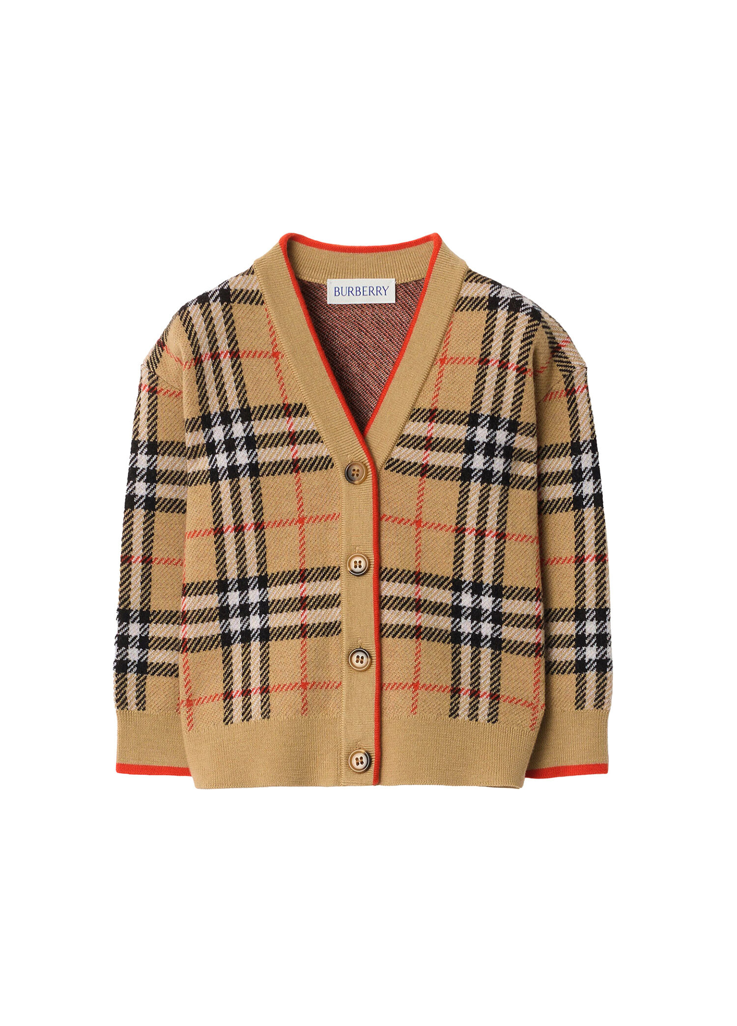 Graham Check Bej Yün Unisex Çocuk Hırka