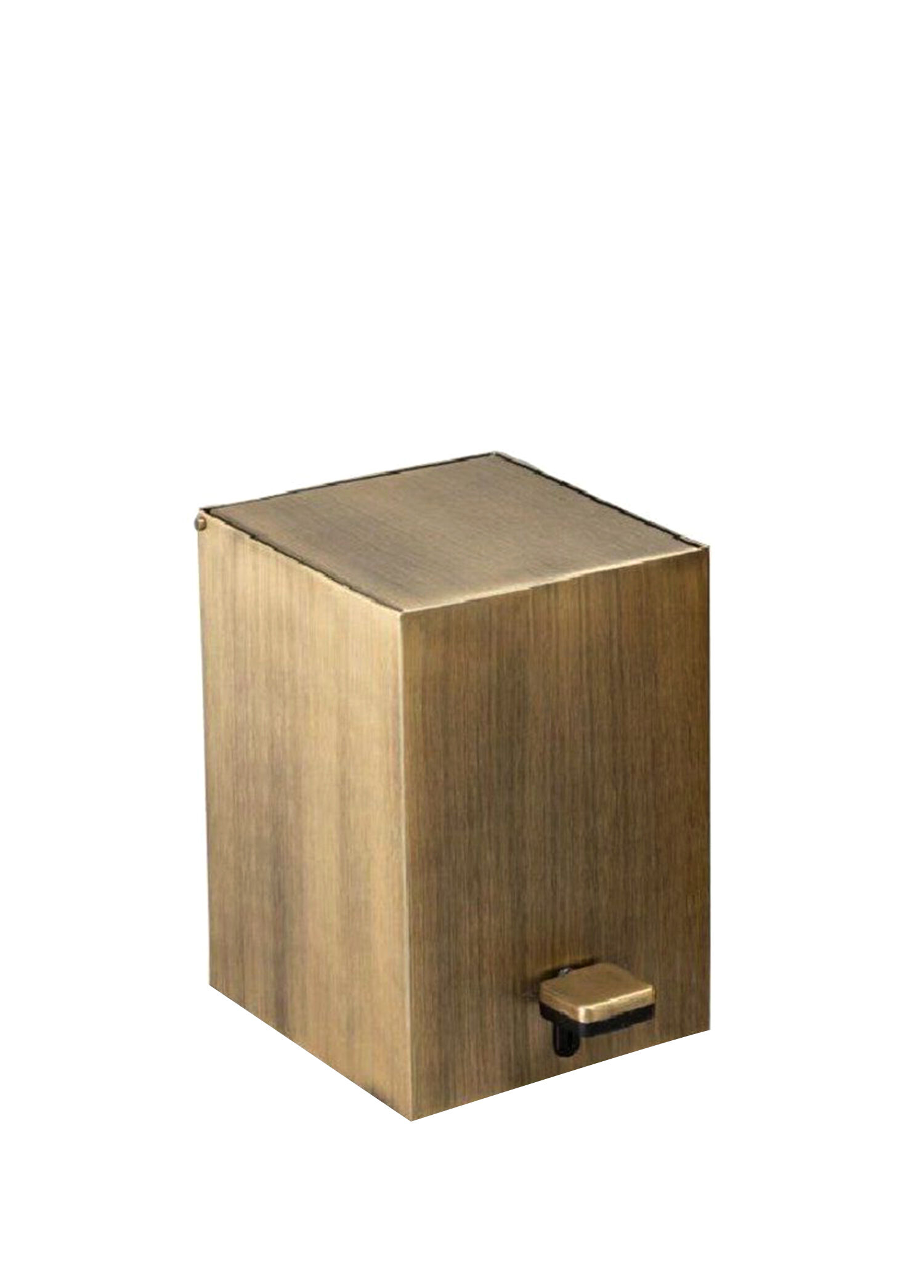 Bronz Antik Kare Pedallı Banyo Çöp Kovası 3 Lt
