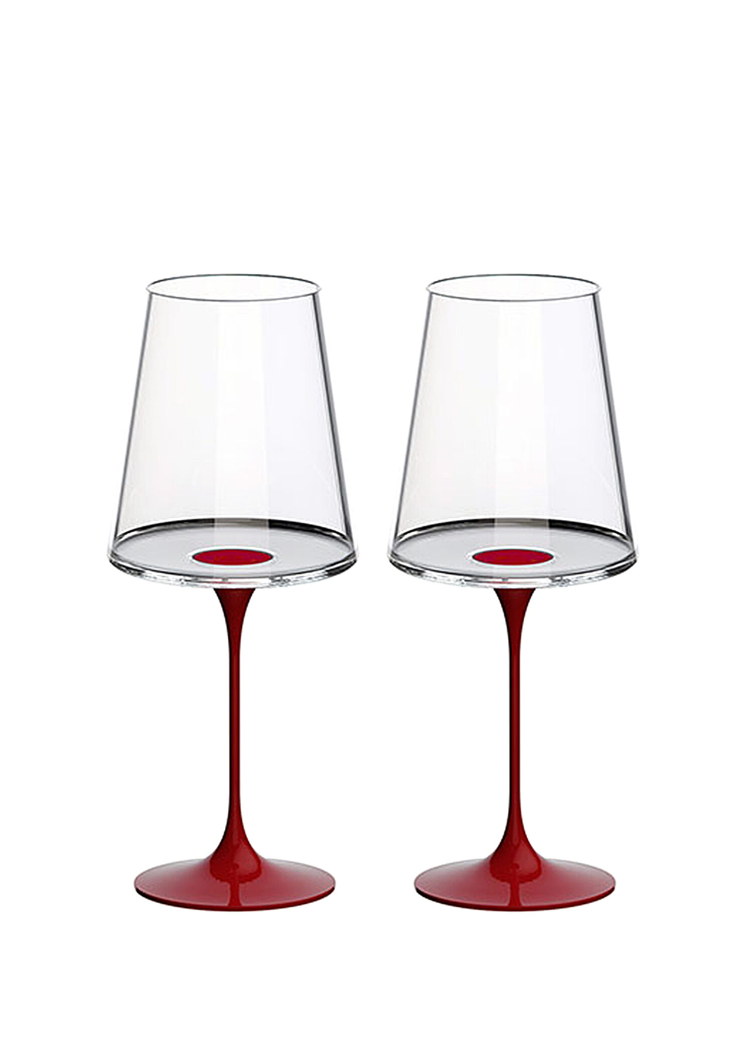 Split Glass Kırmızı Cam 2'li Kırmızı Şarap Kadehi
