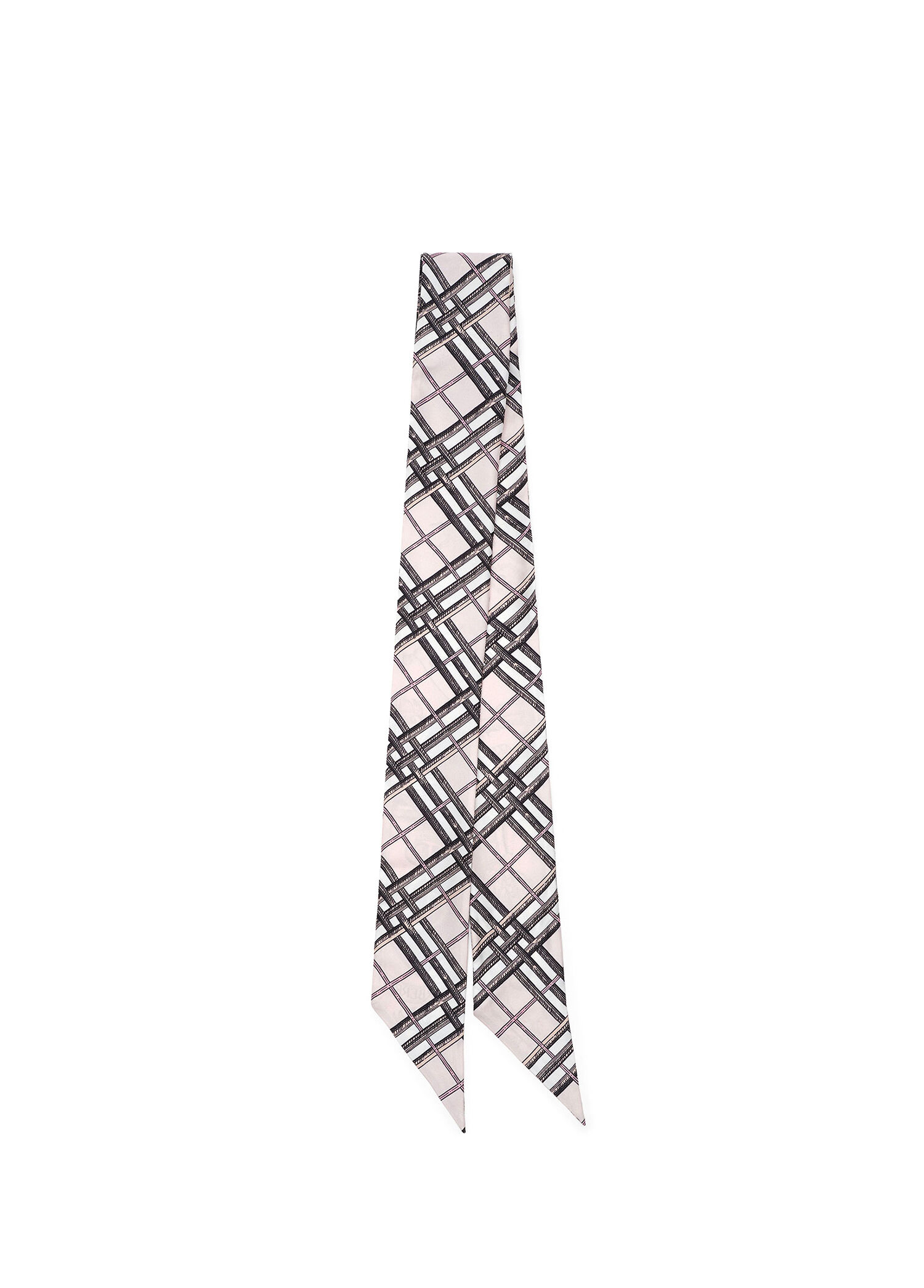 Skinny Reversible Etched Knight Silk Pembe Kadın Fular