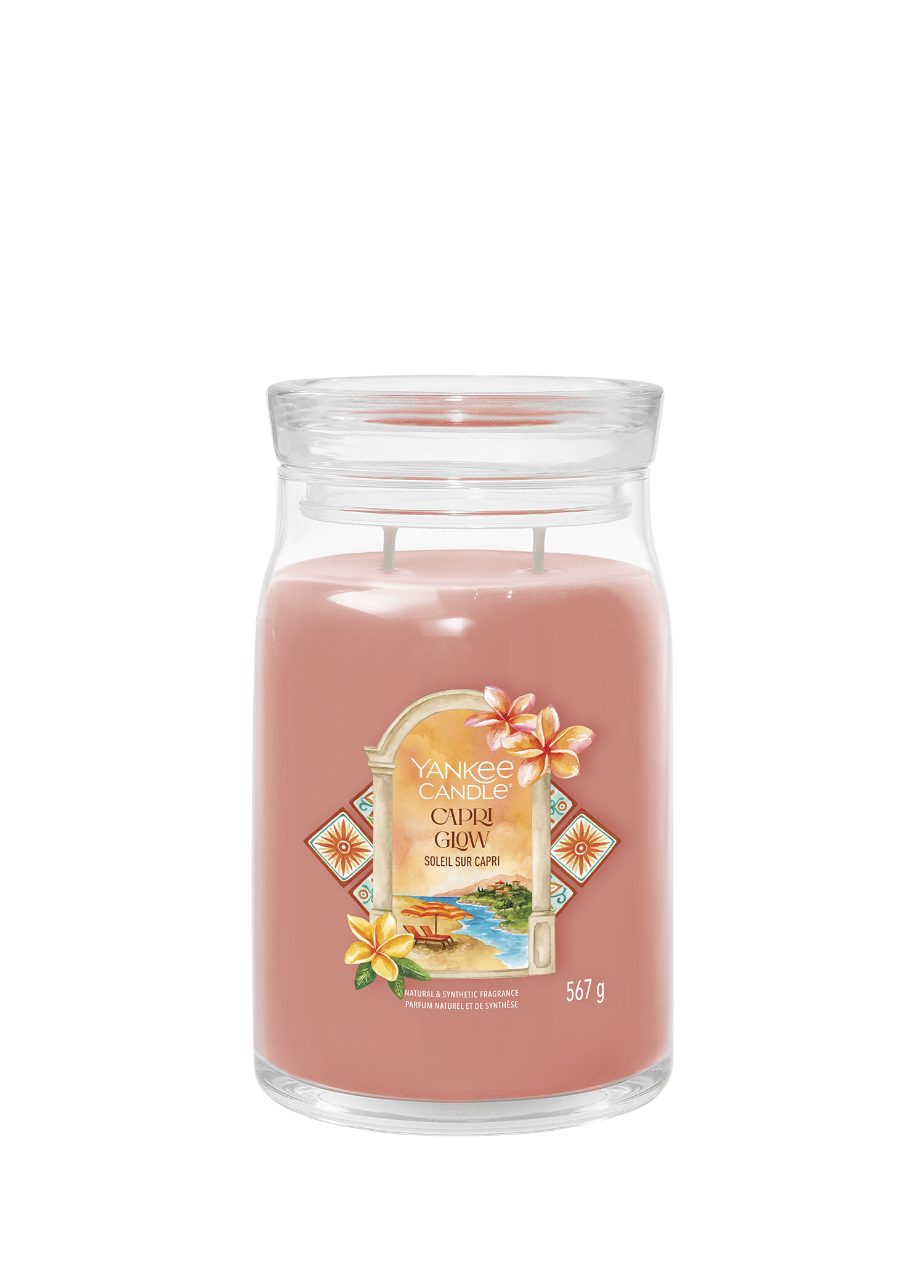 Capri Glow Pembe Büyük Boy Kokulu Mum 567 gr