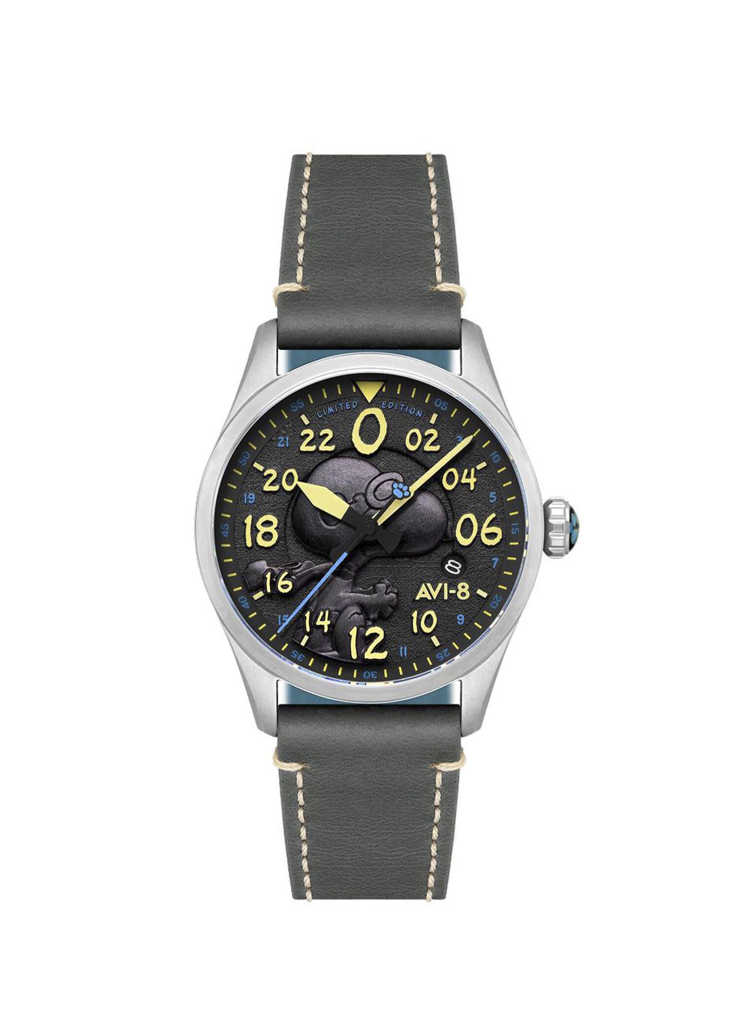 AVI-8 Gri Erkek Spitfire Peanuts Snoopy Flying Ace AV-4150-01 Gri