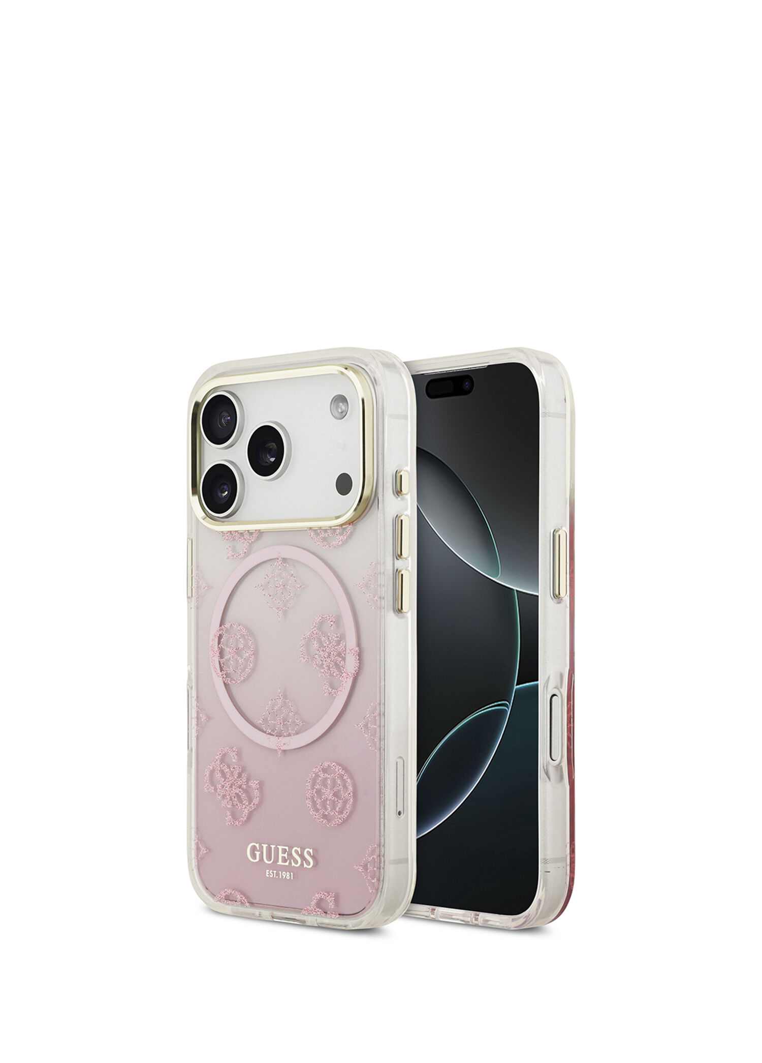 iPhone 17 Pro Max Simli Peony Desenli Magsafe Uyumlu Telefon Kılıfı