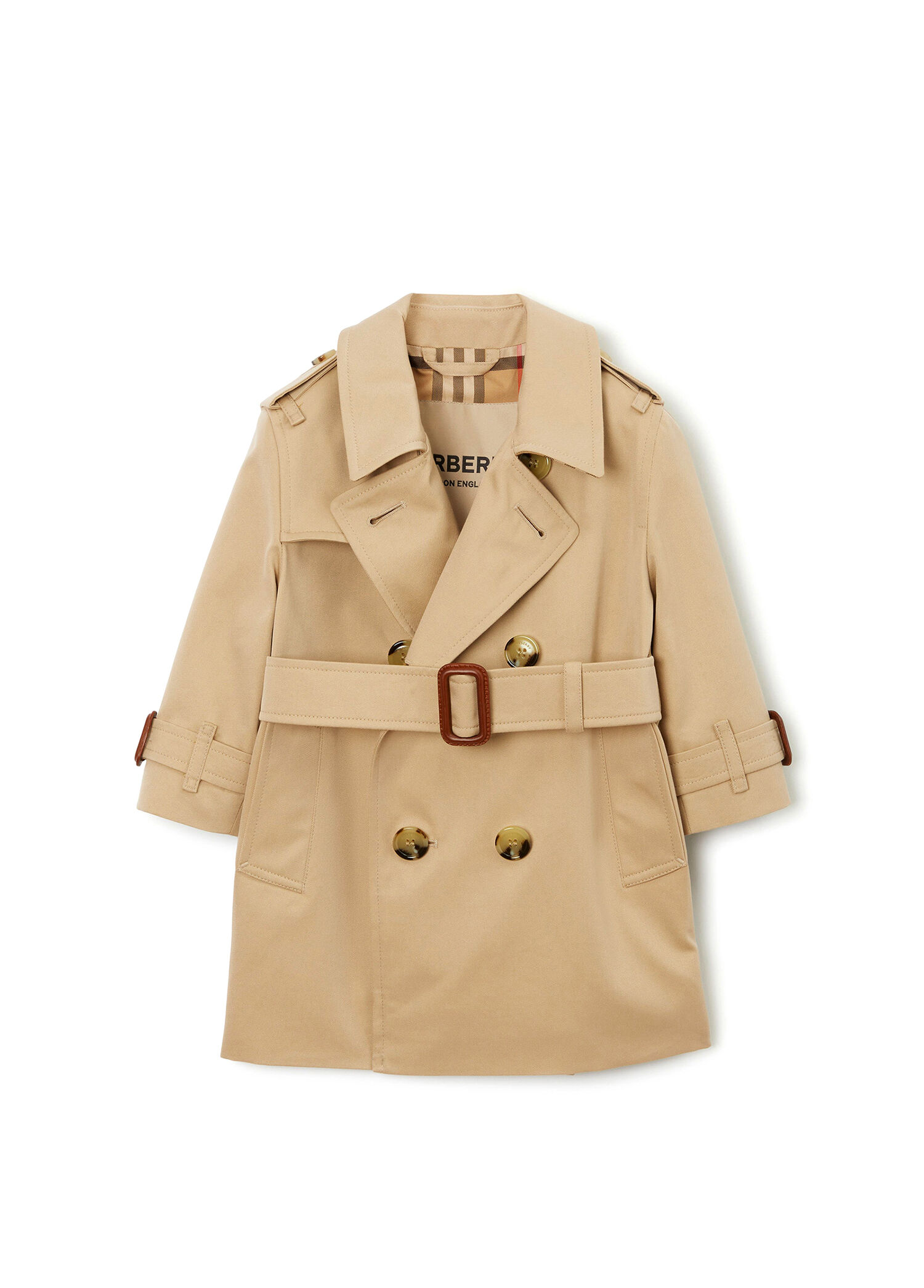 Gabardine Bej Unisex Çocuk Trençkot