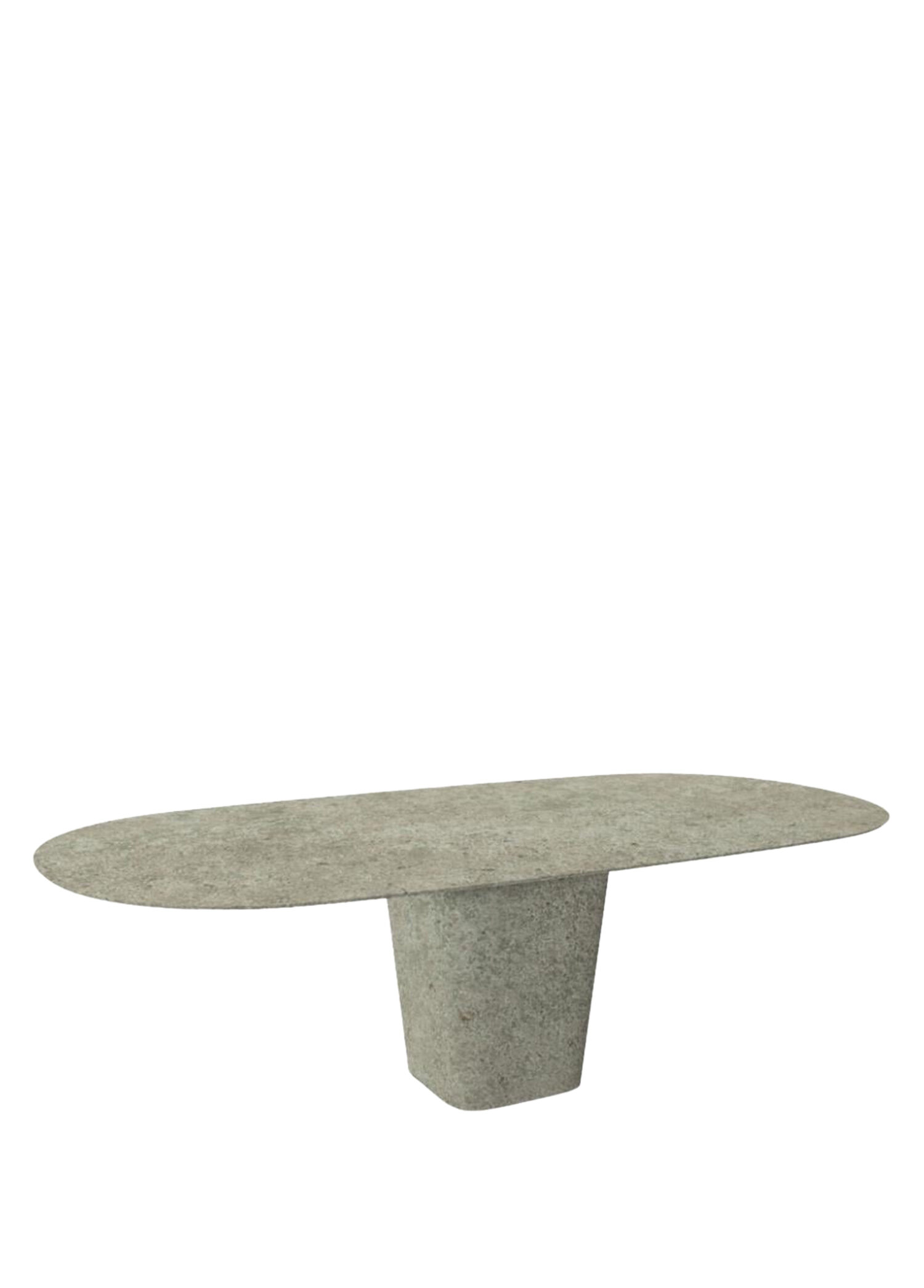 Tao Gri Beton Oval Bahçe Yemek Masası