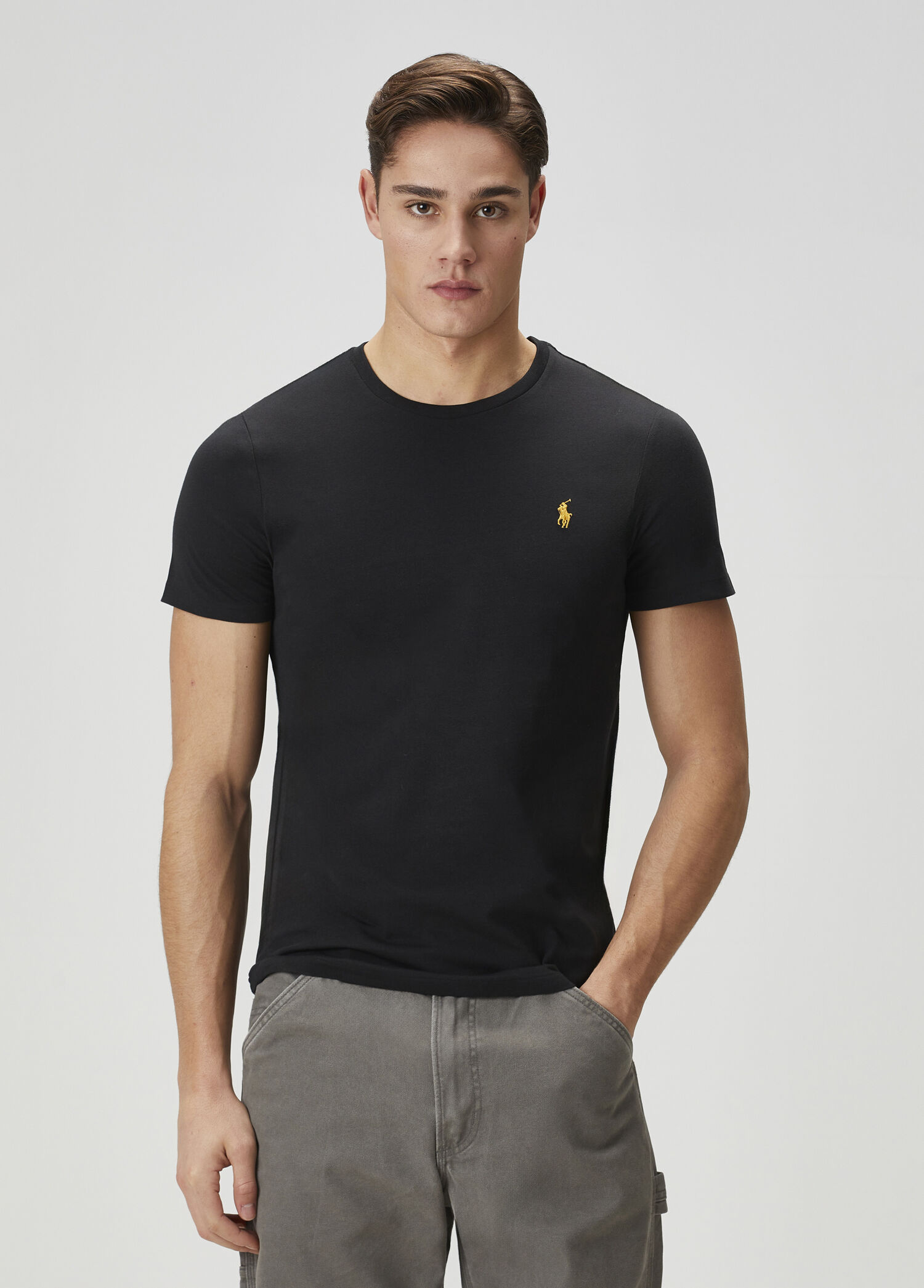 Siyah Logo Nakışlı Jersey T-shirt