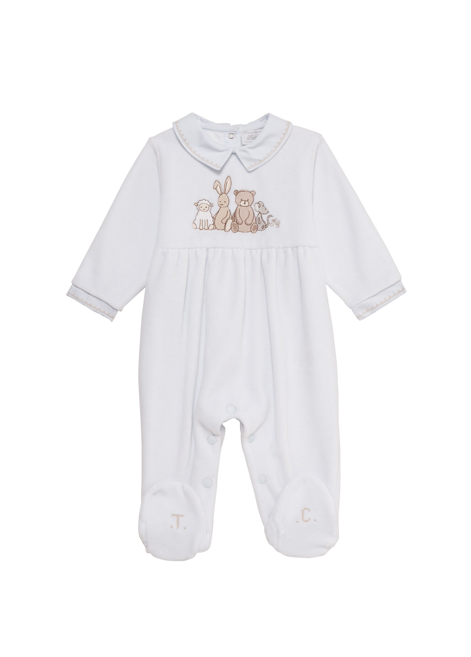 Nakışlı Soft Mavi Erkek Bebek Tulum
