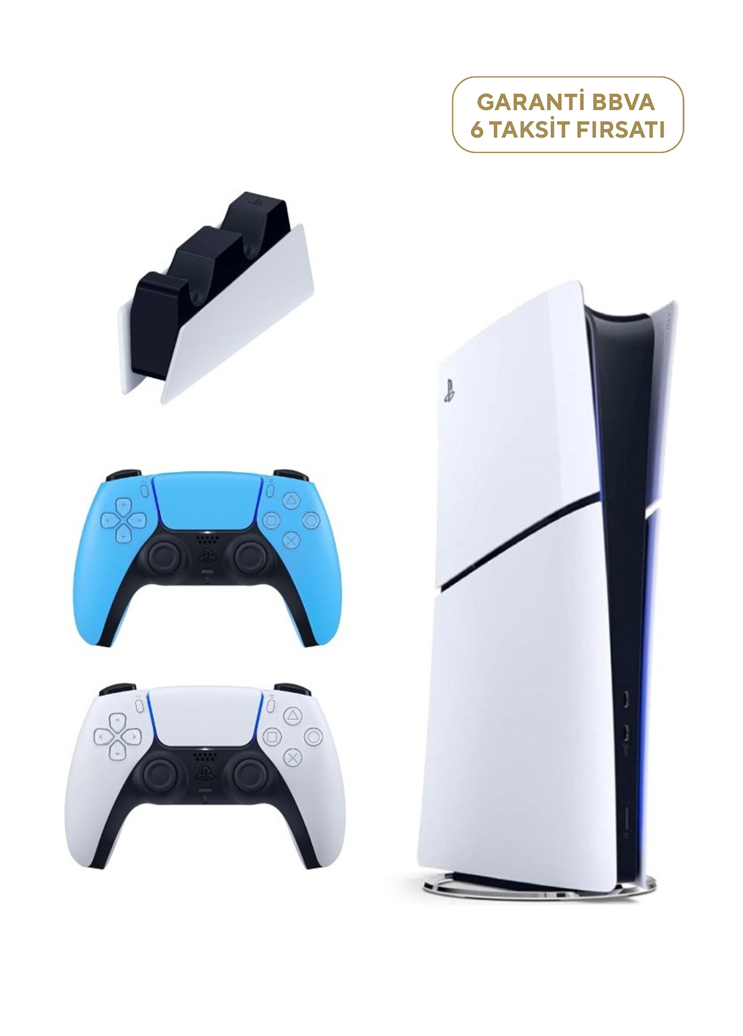 PlayStation 5 Slim Digital Edition 825 GB SSD Oyun Konsolu + 2. PS5 Kol Mavi + PS5 Şarj İstasyonu (Yeni Sürüm)