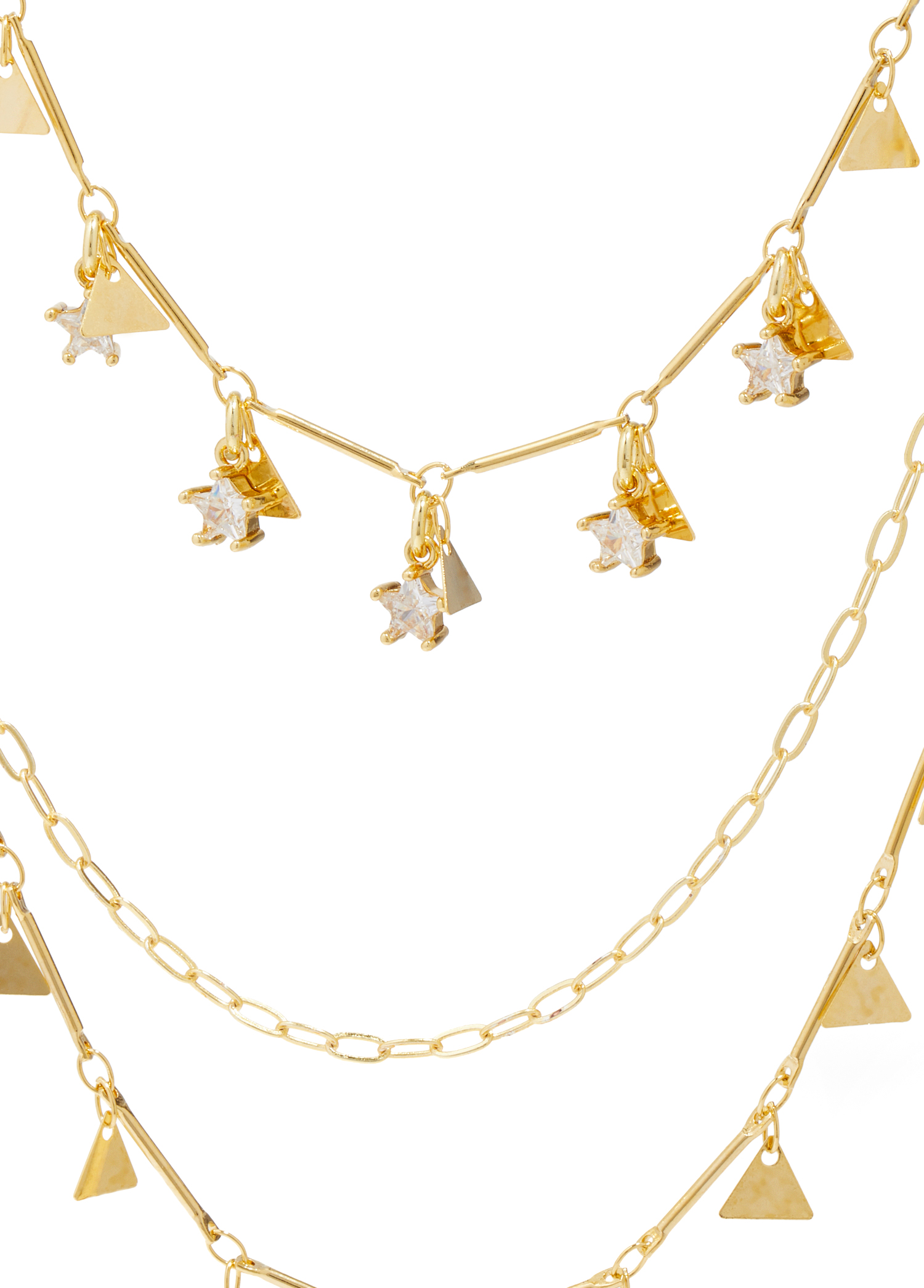 Gold Üçgen Plaklı Kadın Kolye_1