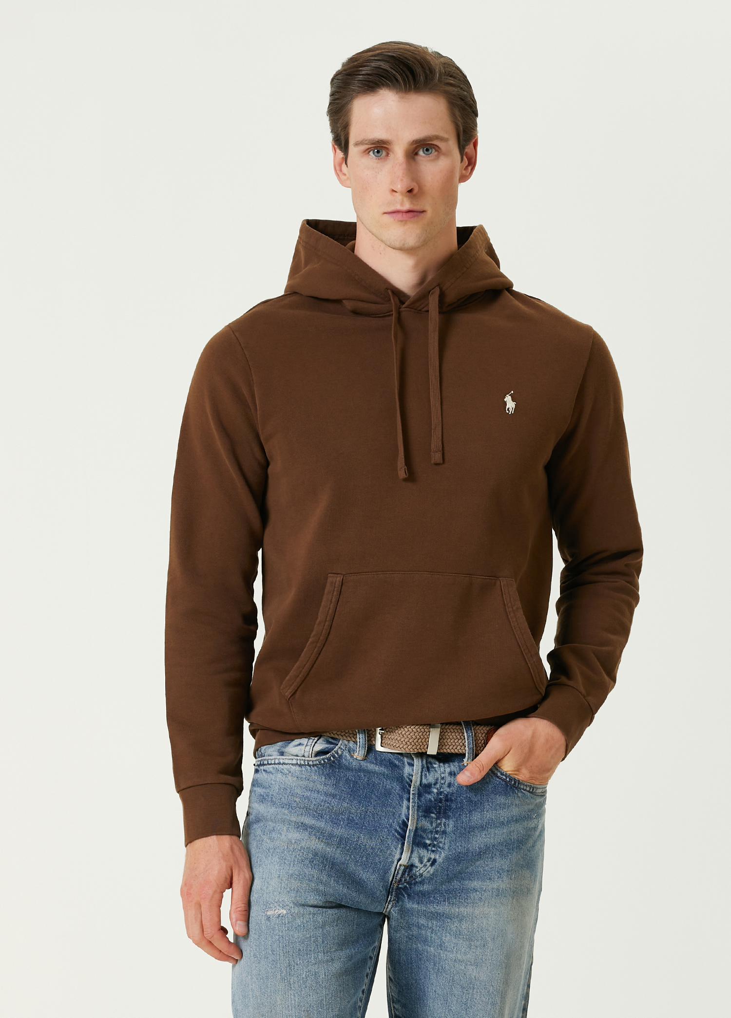 Taba Kapüşonlu Sweatshirt