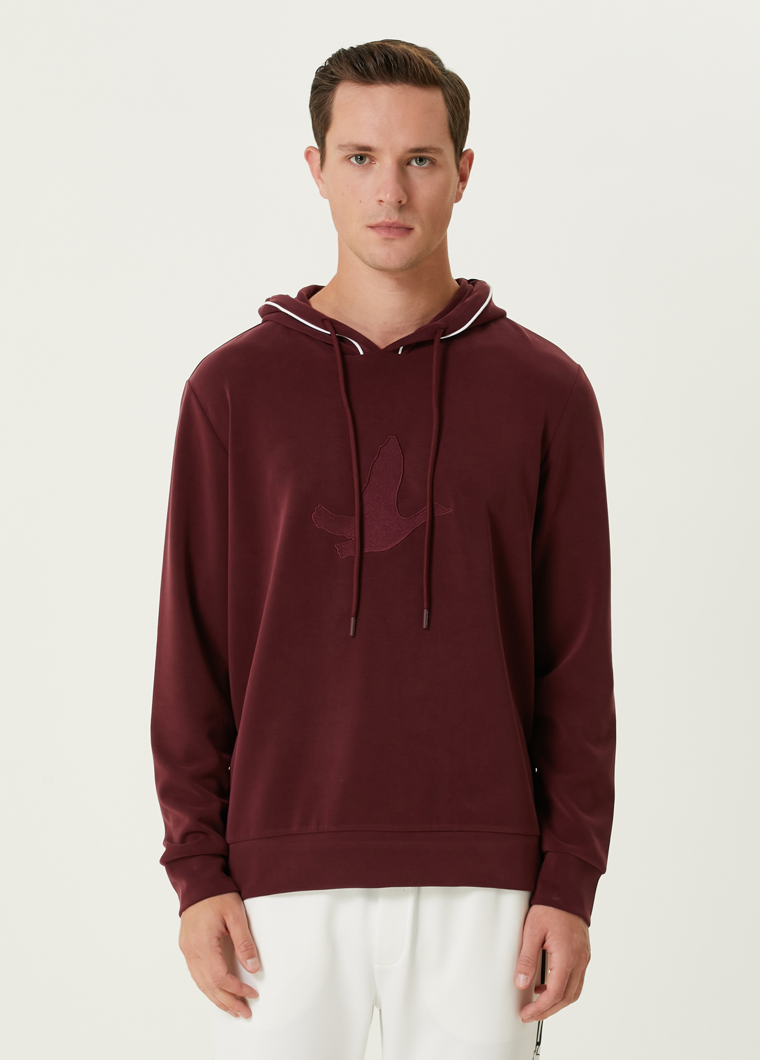 Bordo Kapüşonlu Sweatshirt