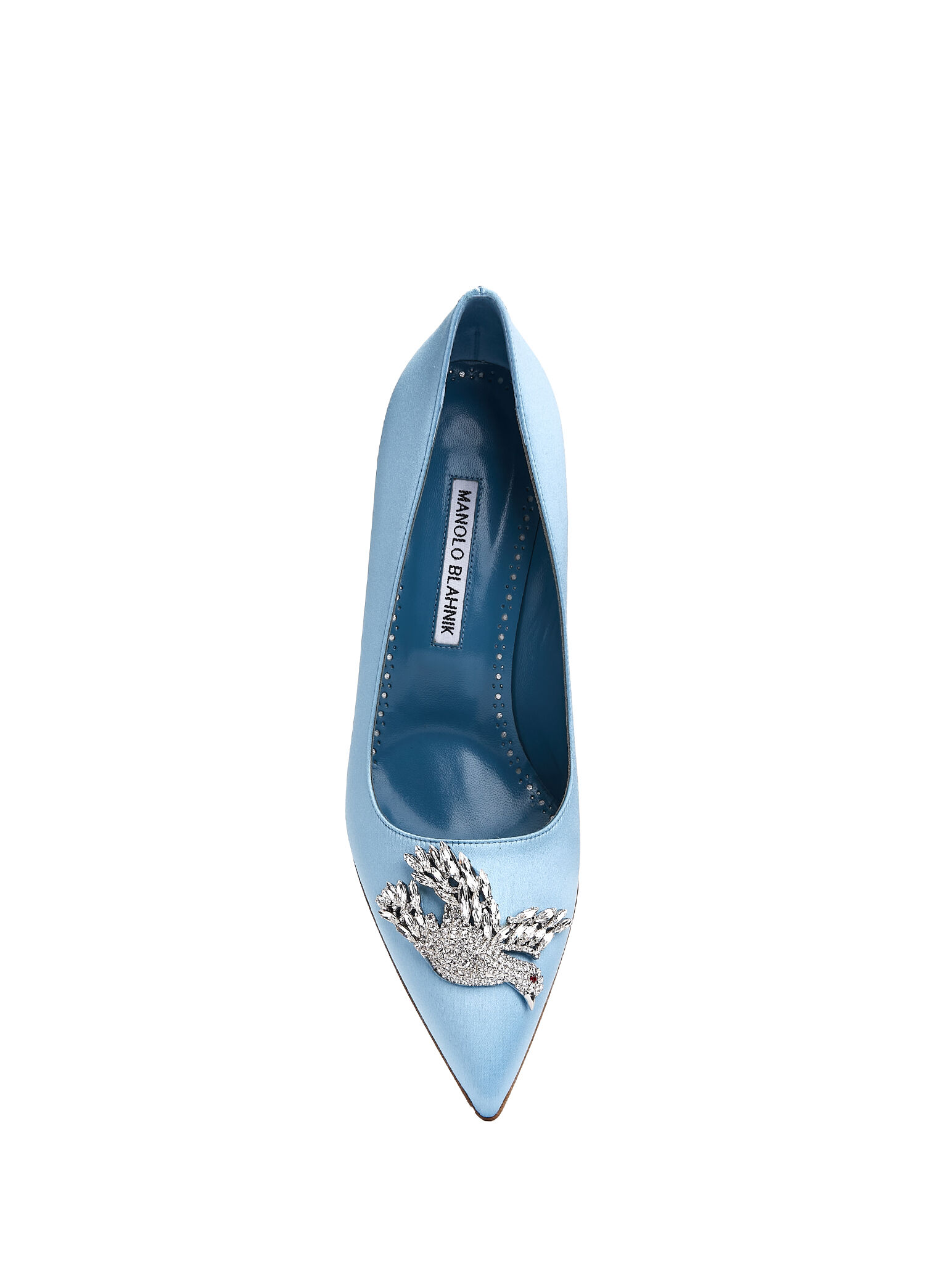 Manolo Blahnik - Palos Mavi Taşlı Tokalı Stiletto - Açık Mavi