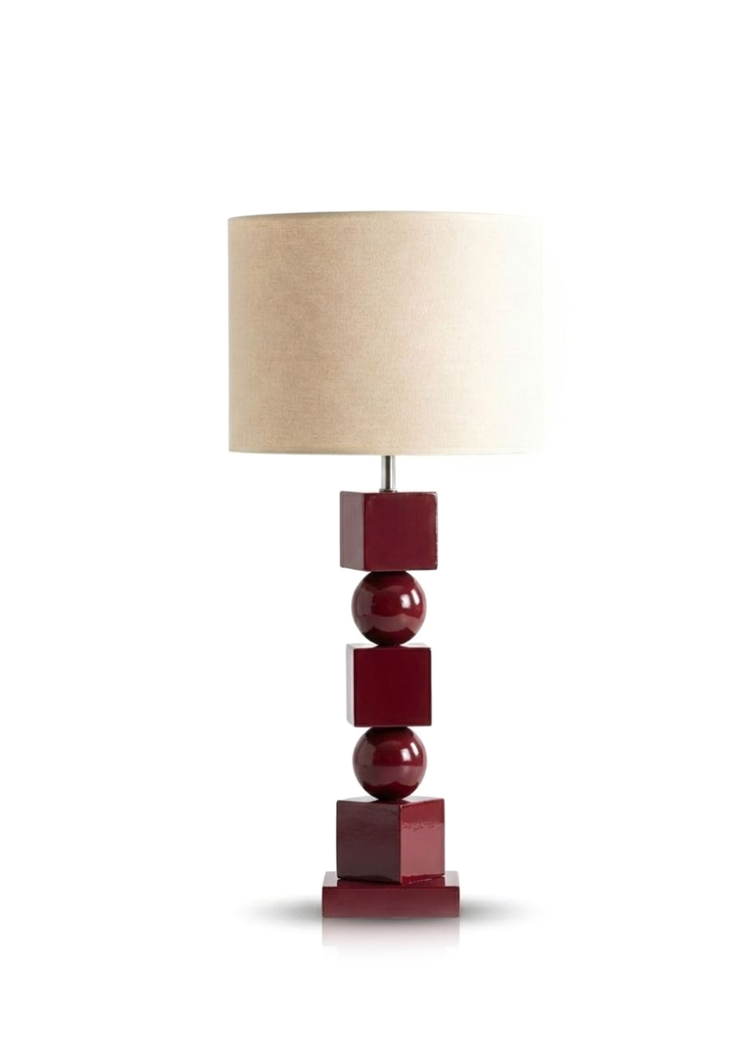 Poly Bordo Ahşap Abajur
