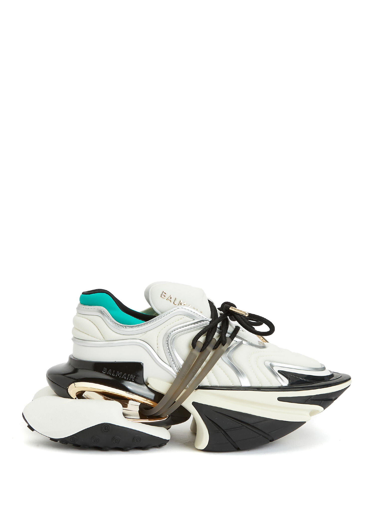Balmain - Unicorn Wave Neoprene Beyaz Yeşil Erkek Sneaker - Beyaz