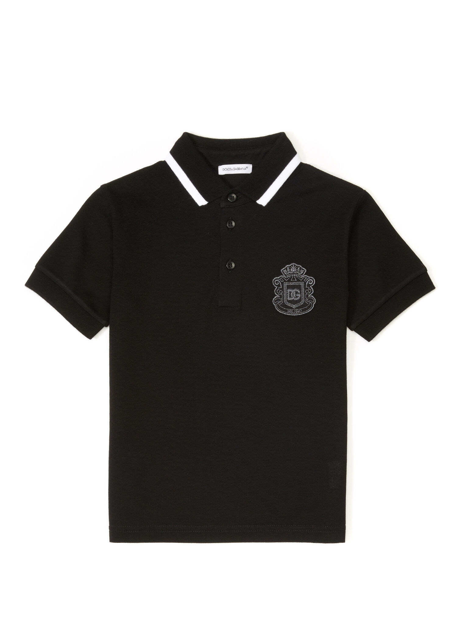 Siyah Polo Yaka Erkek Çocuk T-shirt