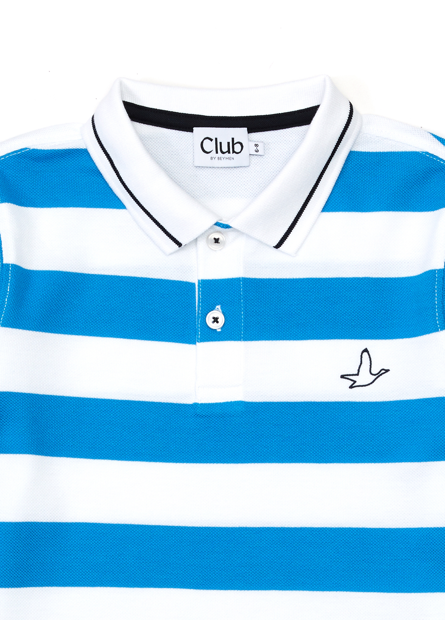 Beyaz Kobalt Polo Yaka Çocuk T-shirt_2