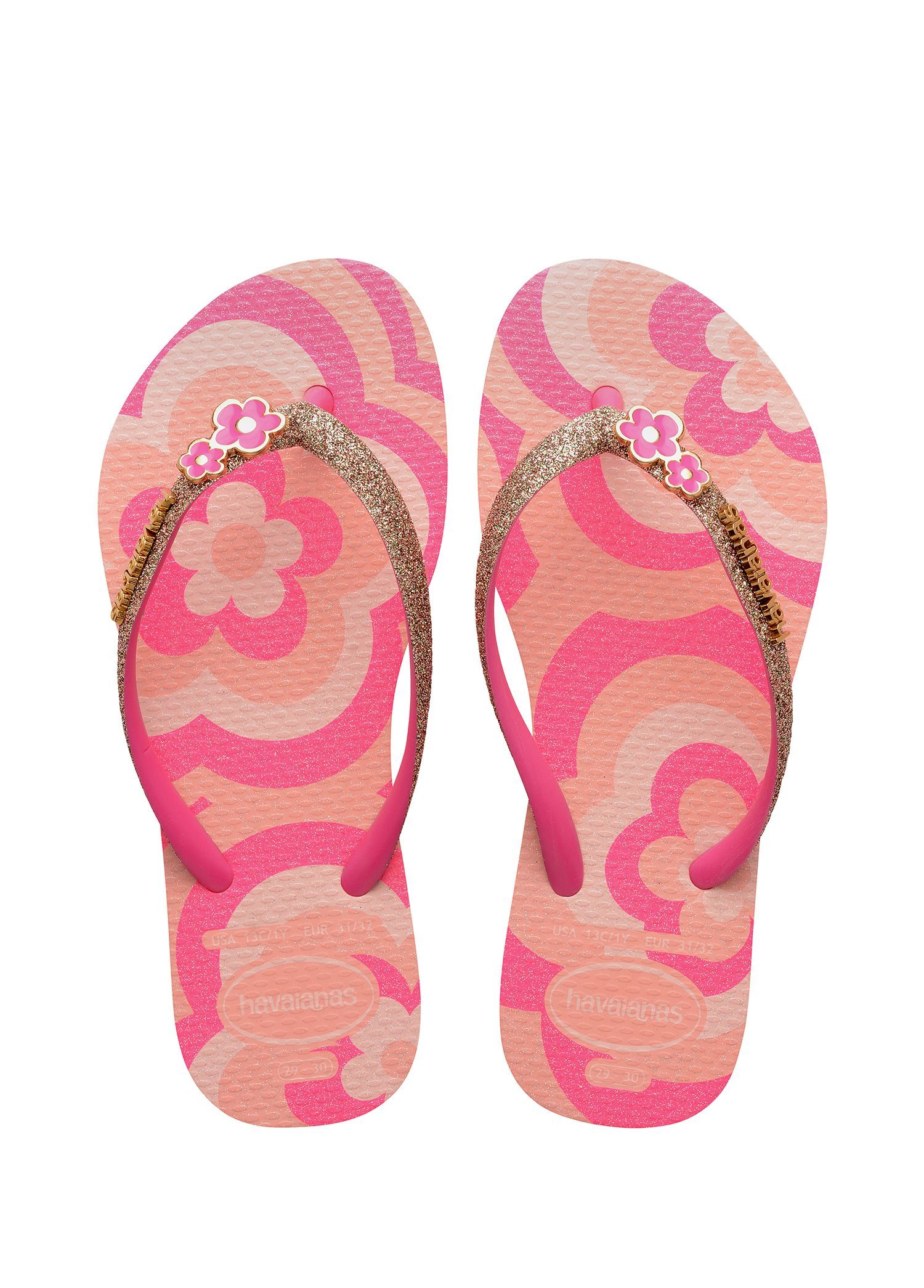 Slim Glitter Pembe Unisex Çocuk Plaj Terliği