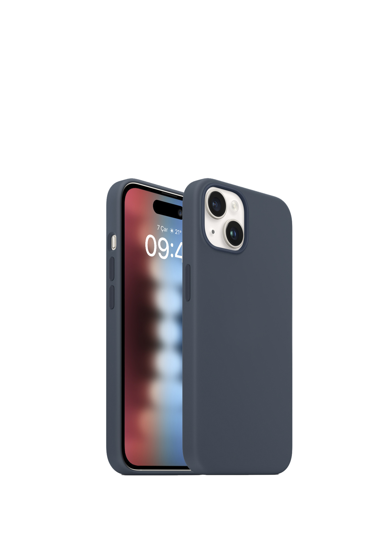 Storm Blue iPhone 15 Rubber Fit Kılıf