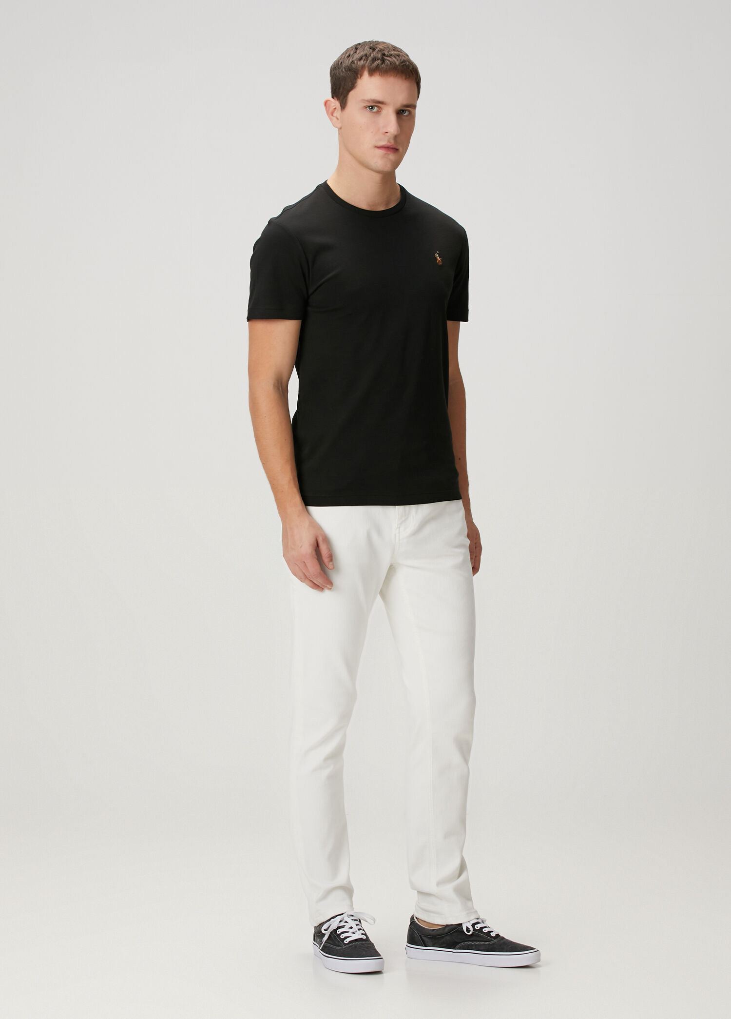 Polo Ralph Lauren Siyah Erkek Siyah Logo Nakışlı Basic T-shirt