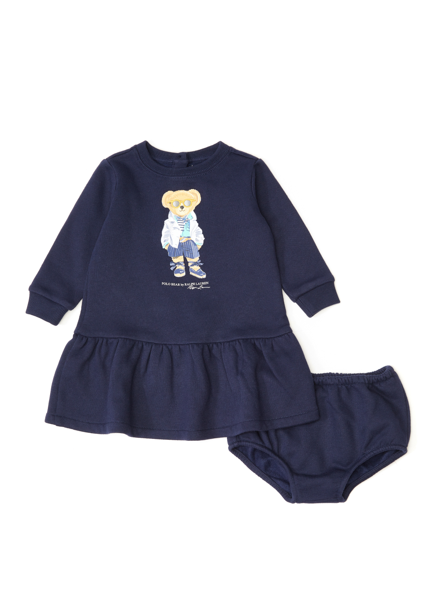 Polo Bear Lacivert Kız Bebek Elbise