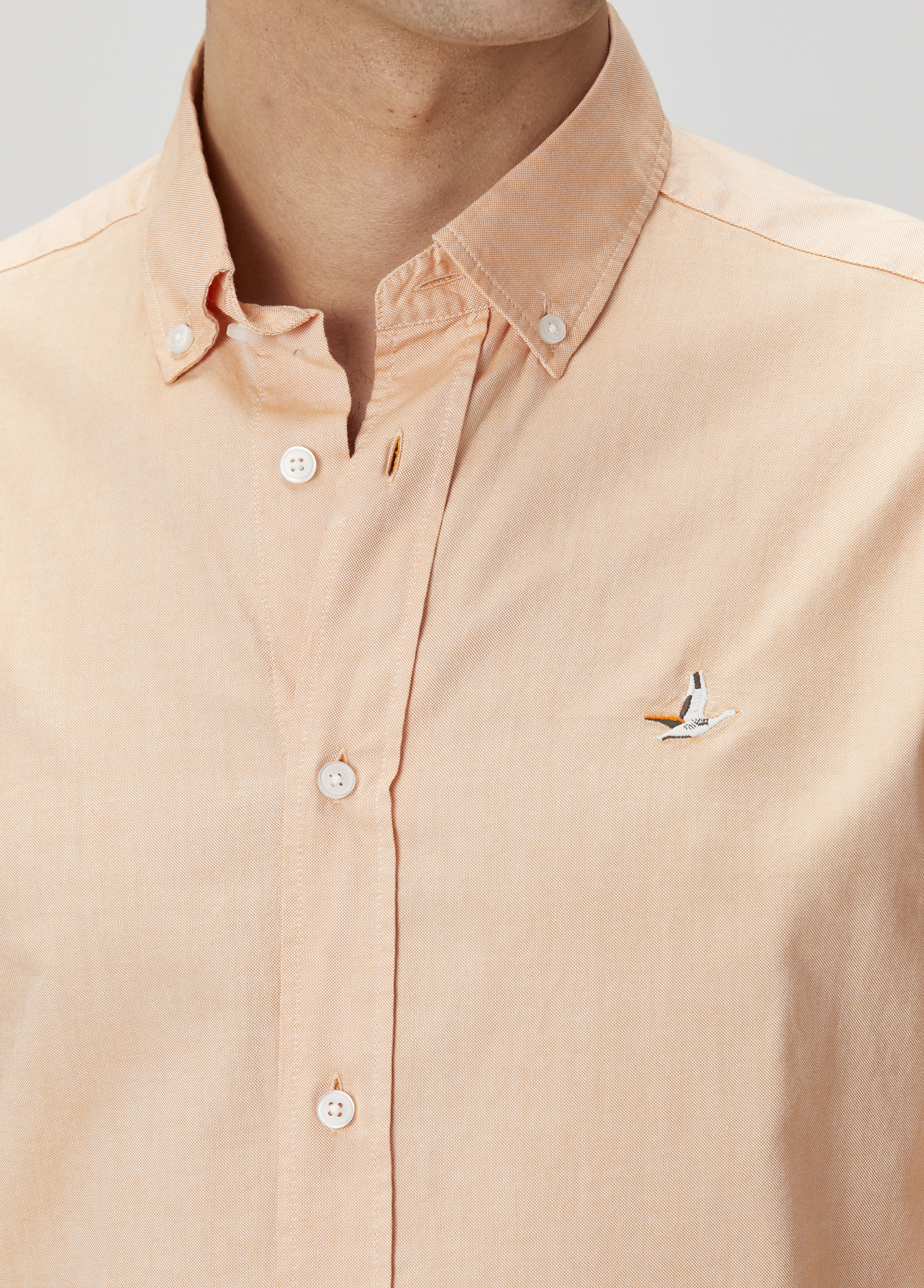 Comfort Fit Turuncu Oxford Gömlek_6