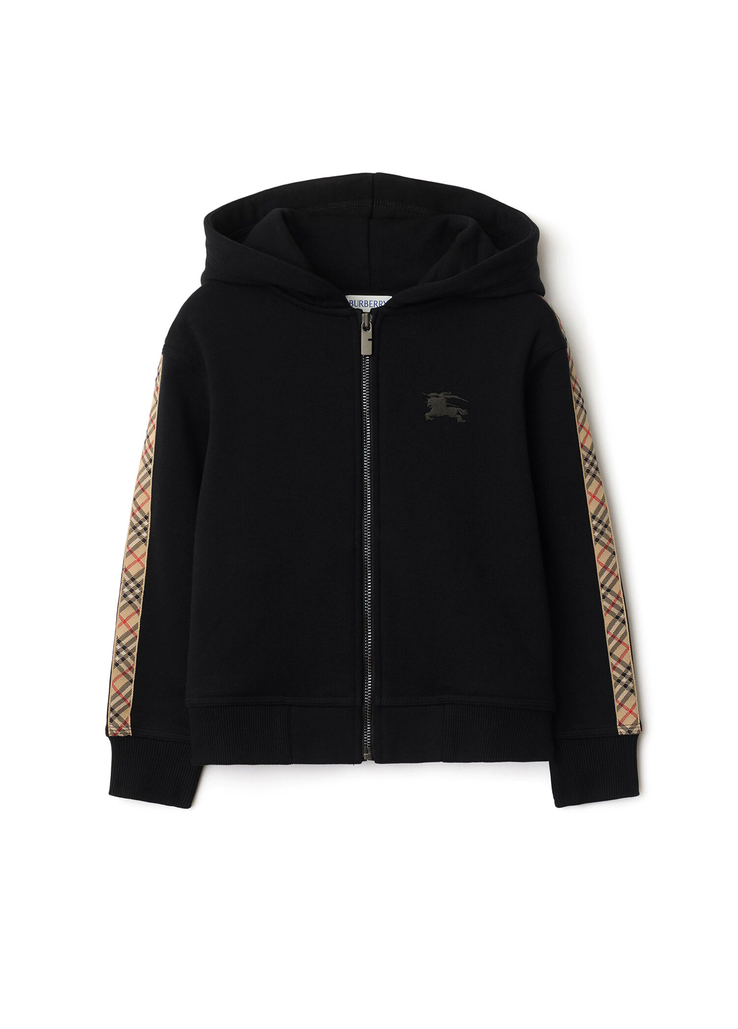 Siyah Pamuklu Fermuarlı Unisex Çocuk Sweatshirt