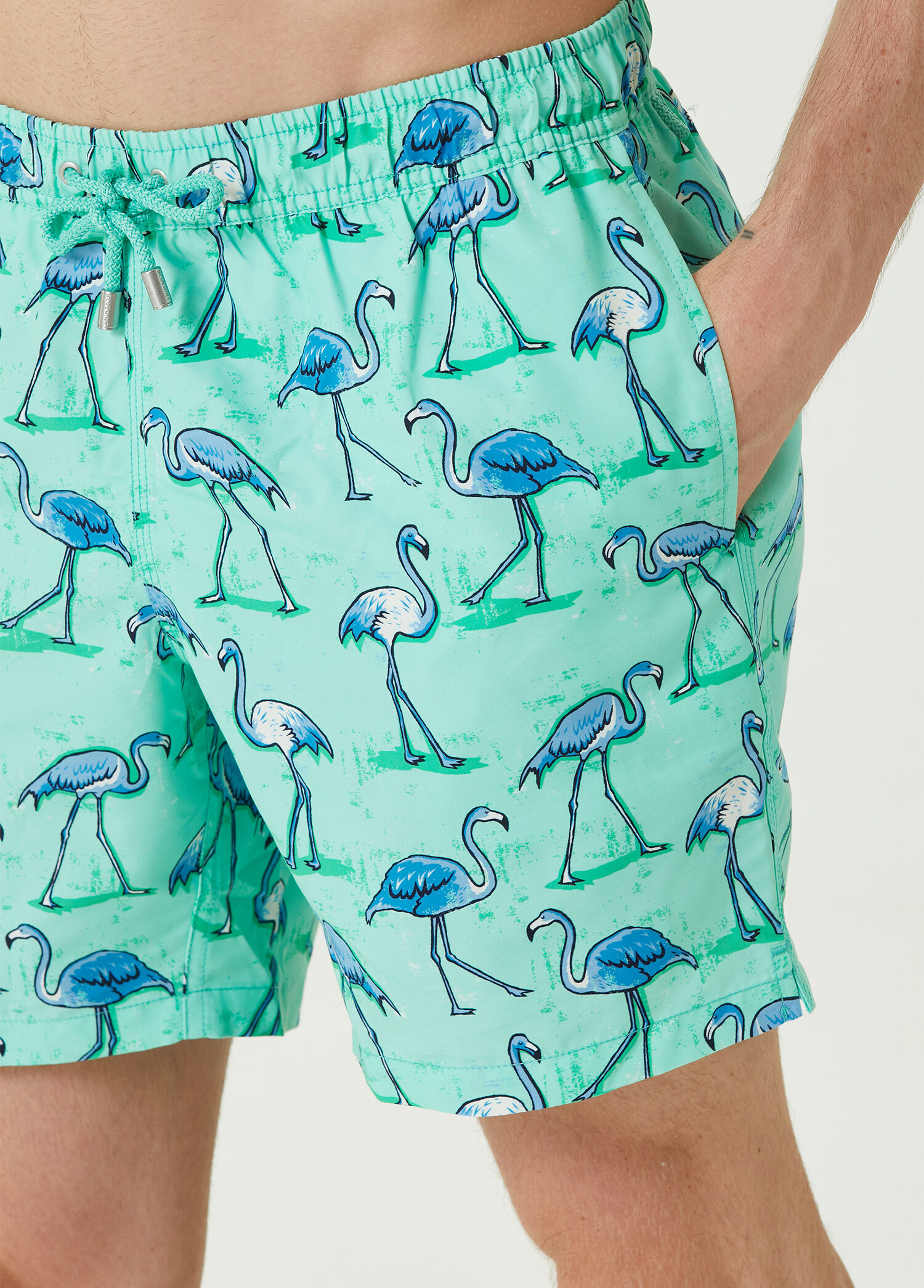 Beymen Arthus Yeşil Beli Kordonlu Flamingo Desenli Mayo. 6