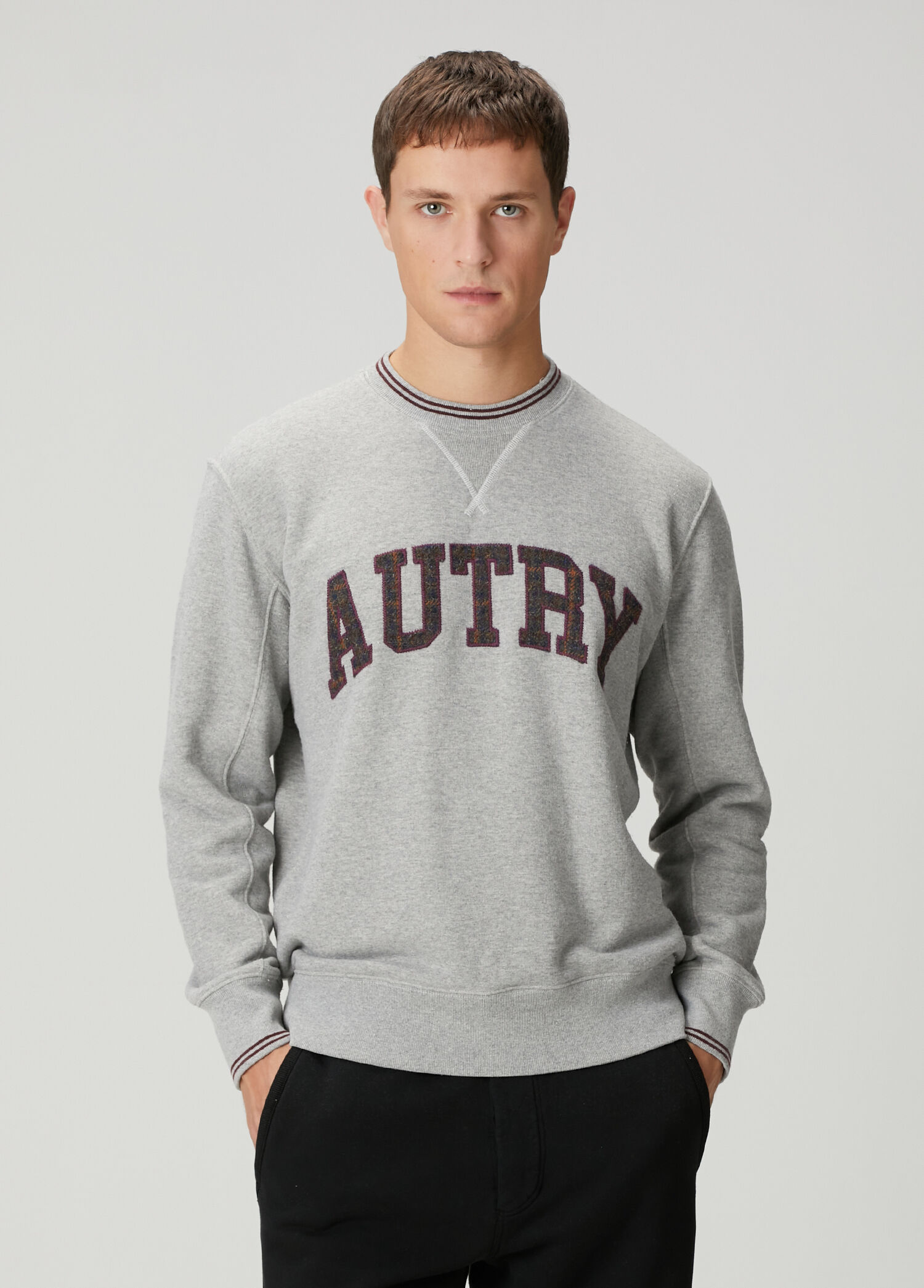 Açık Gri Logo Baskılı Sweatshirt