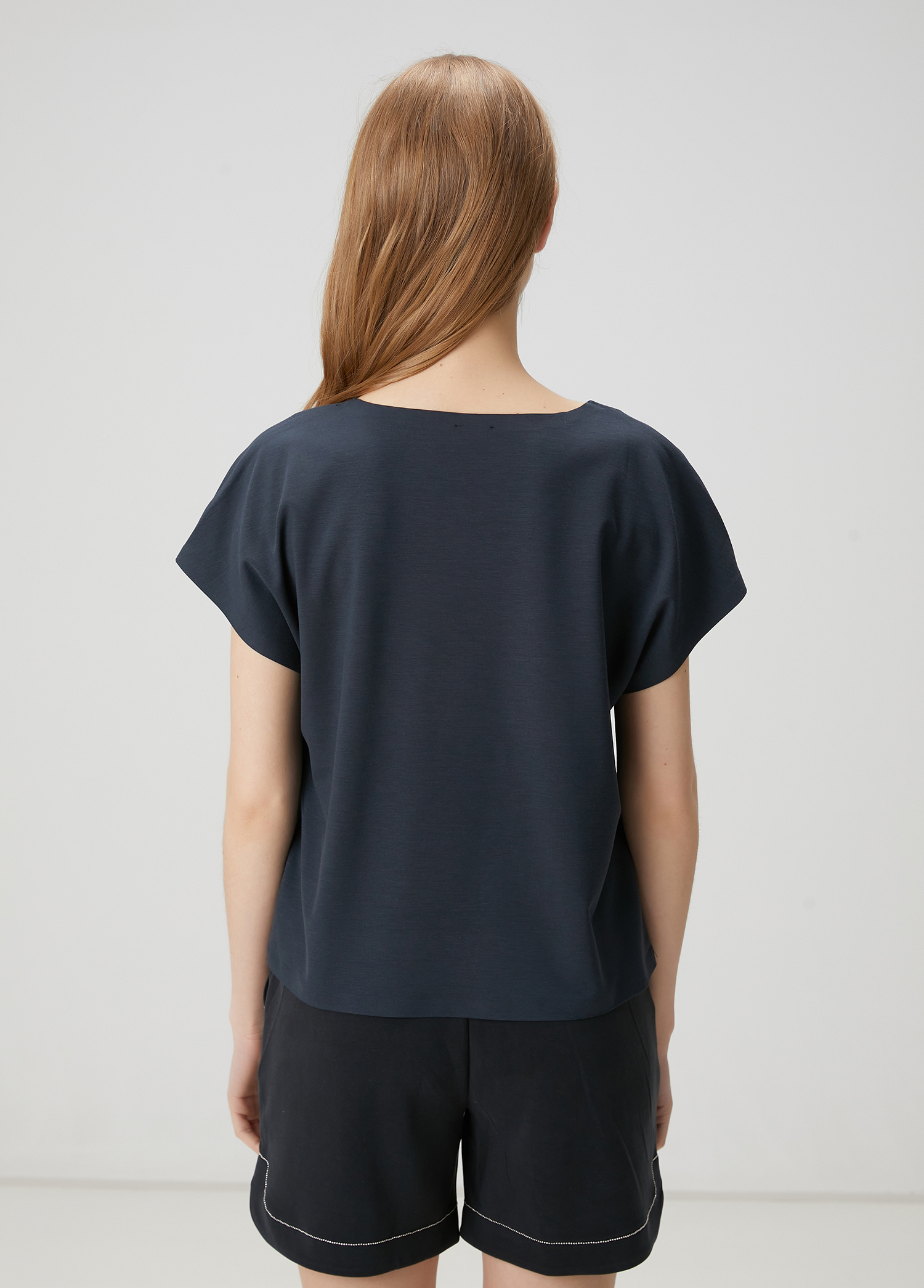 Lacivert Seamless Logo Nakışlı T-shirt_3