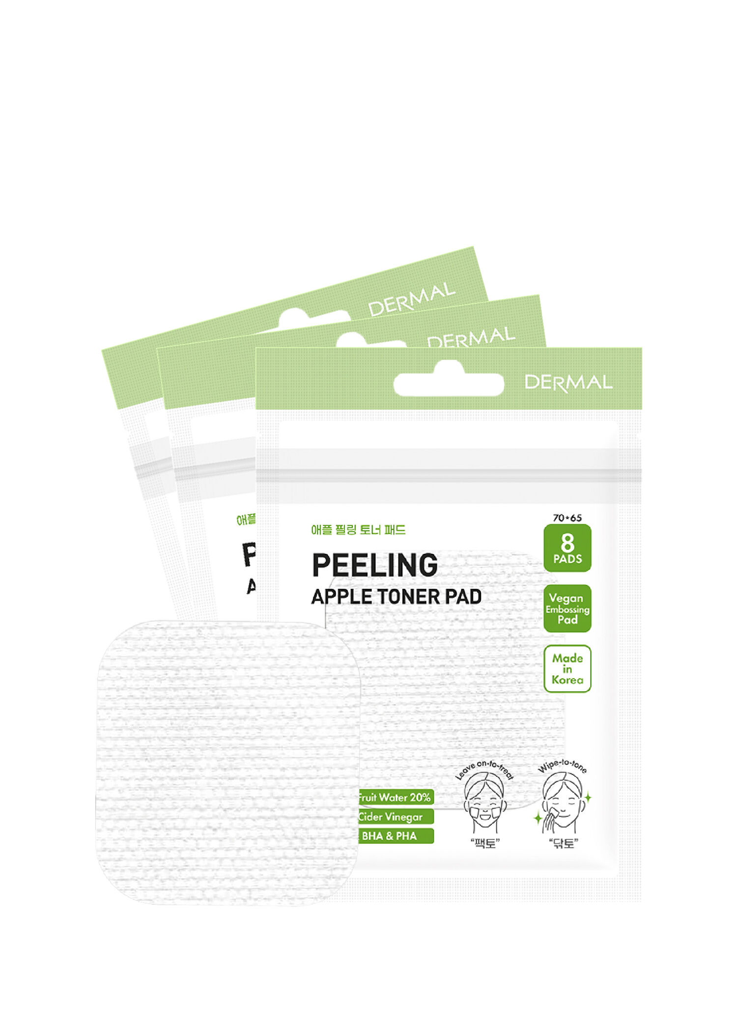 Elma Özlü Gözenek Temizleyici Aydınlatıcı 8'li Peeling Tonik Toner Pedi