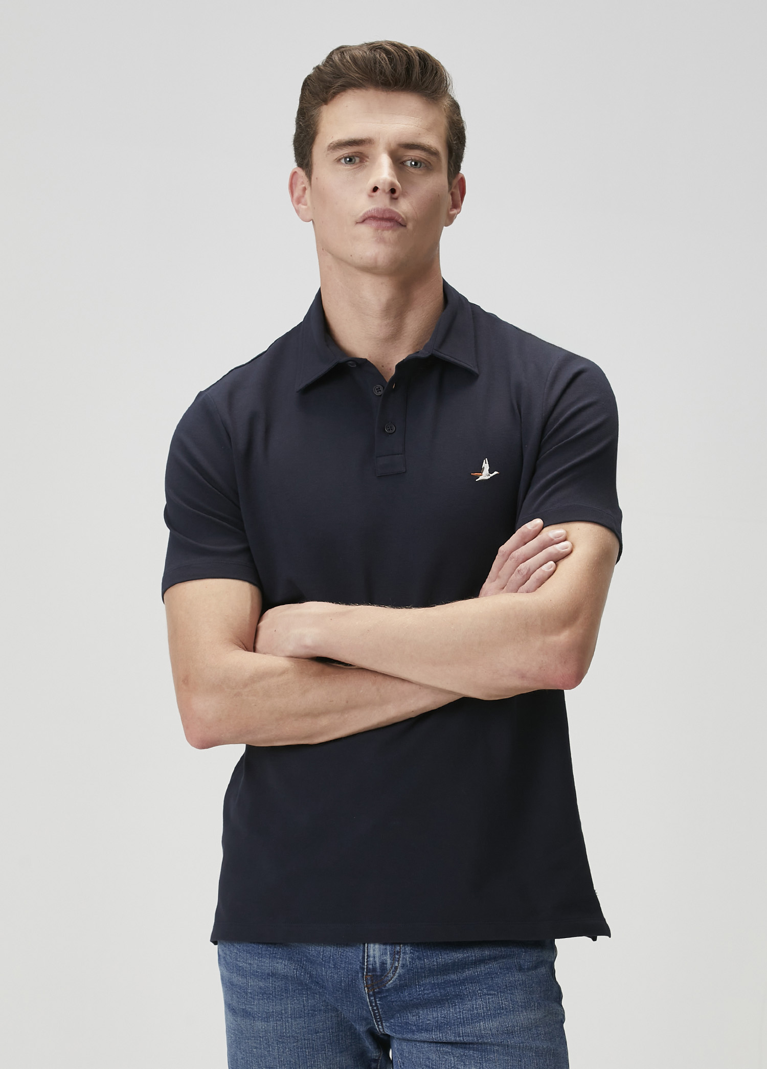 Comfort Fit Lacivert Polo Yaka T-shirt_2