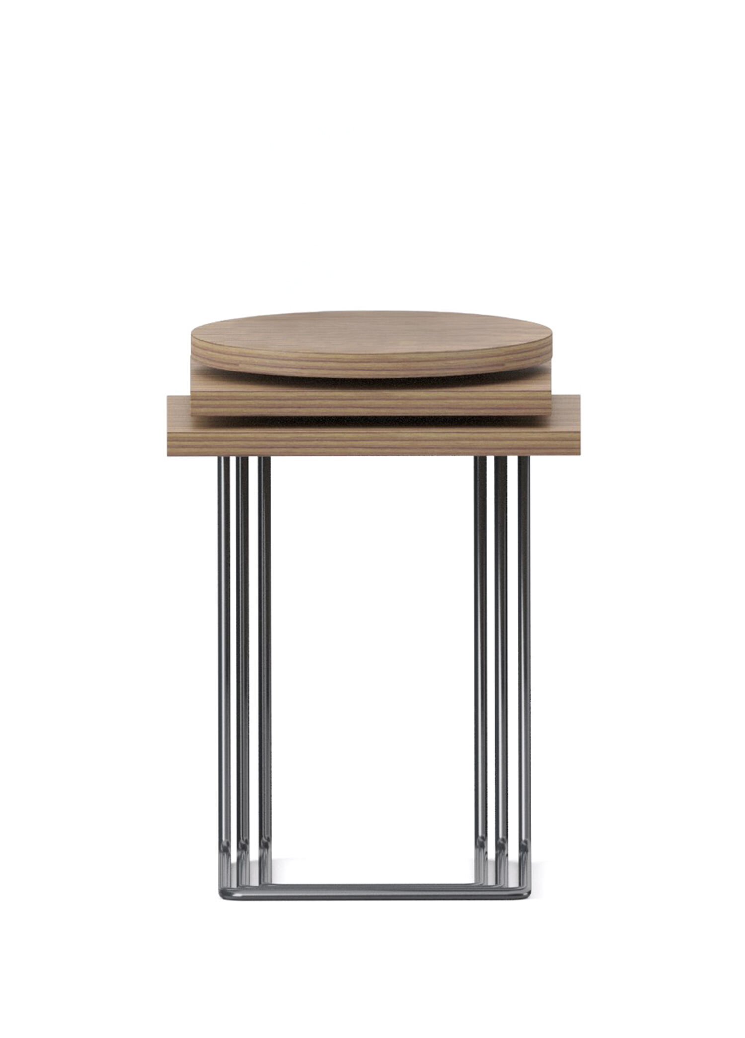 Bremen Velur Laminat Satin Epoksi Koyu Gri Ayaklı Kahve Ceviz Rengi Ahşap 3'lü Zigon Sehpa Seti