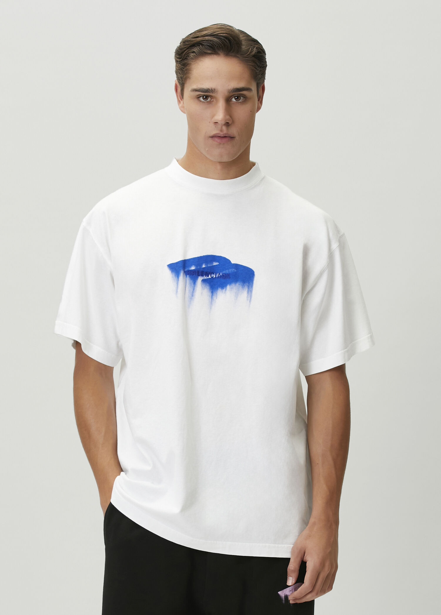 Beyaz Logo Nakışlı T-shirt
