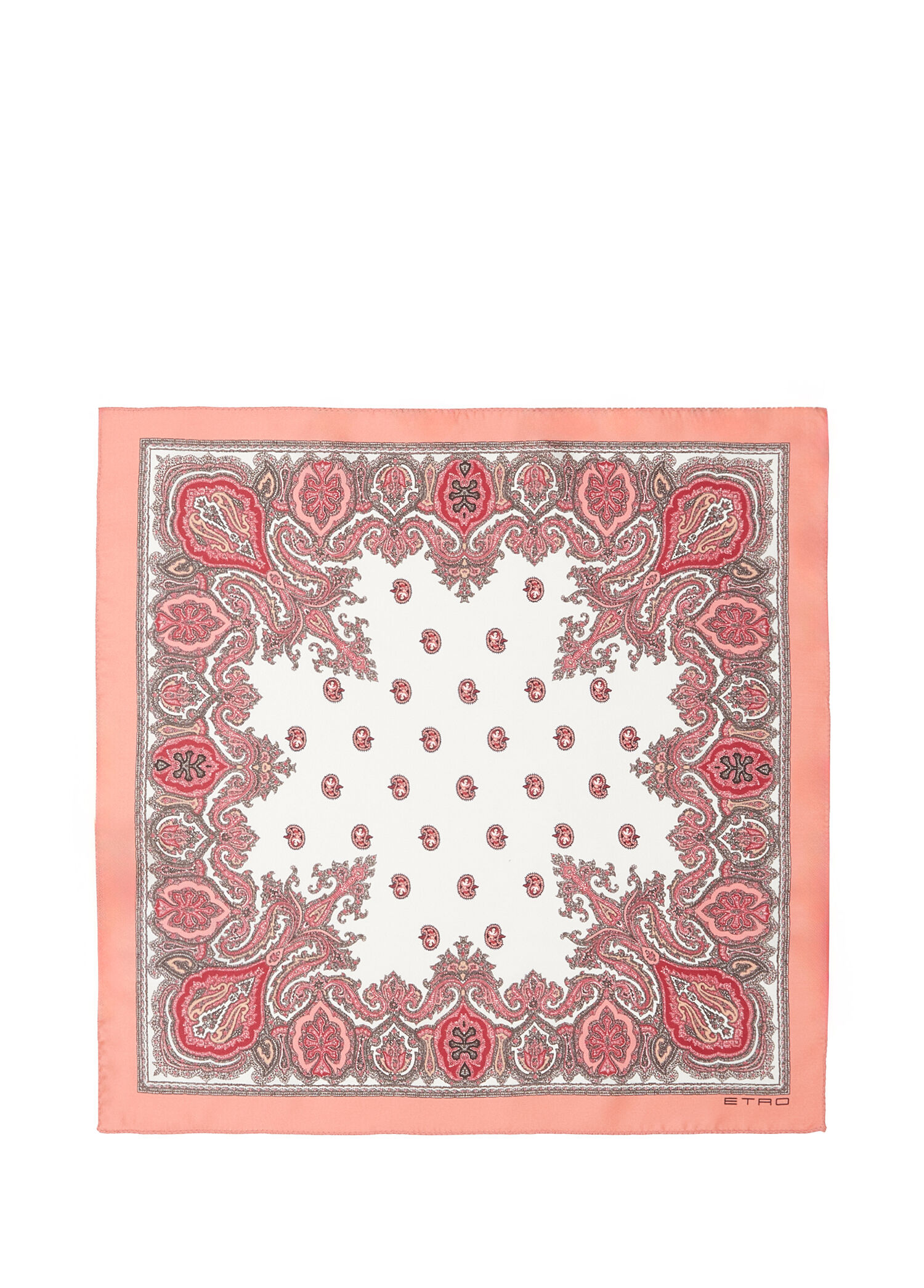 Pembe Beyaz İpek Poşet Mendil