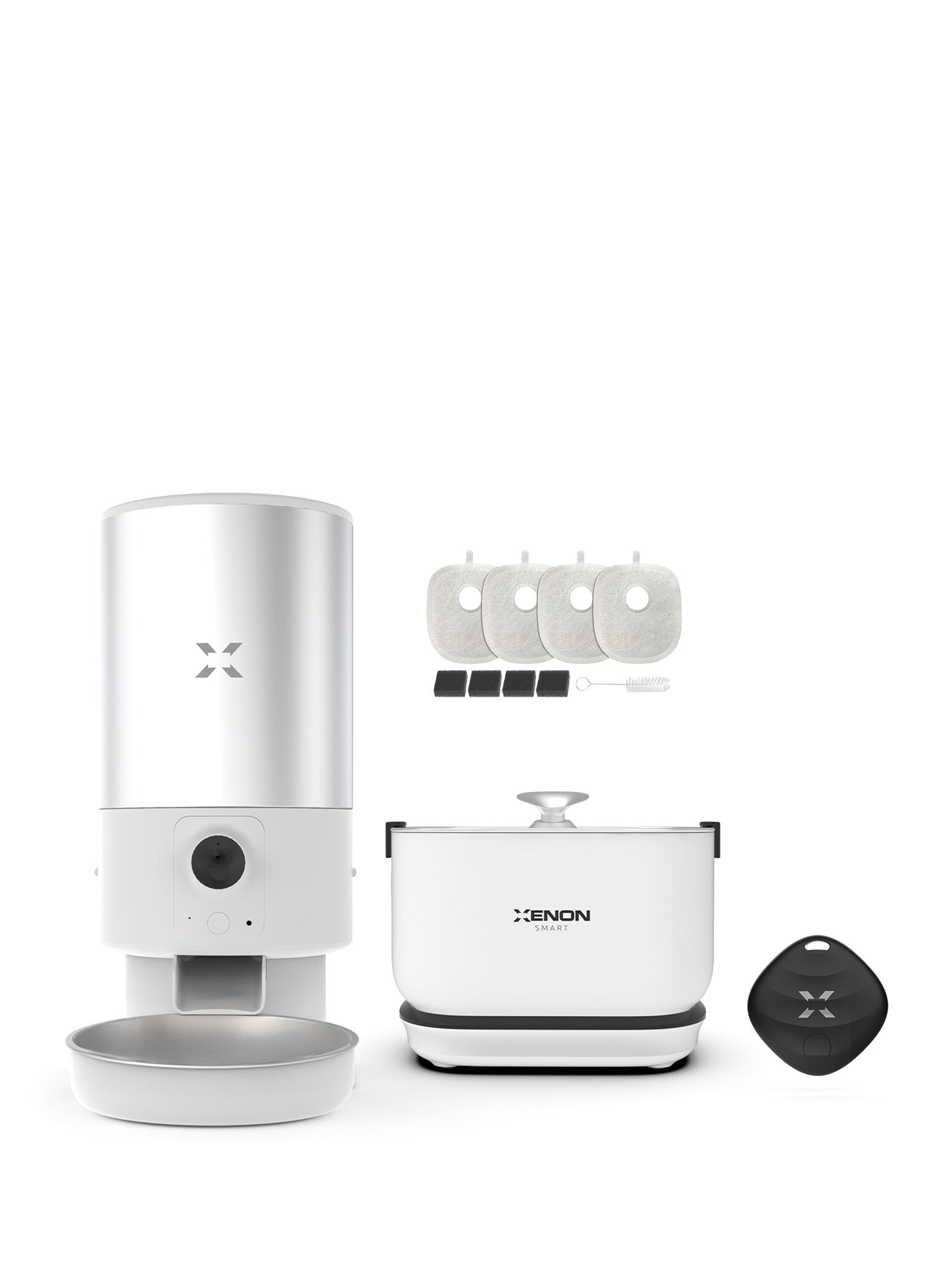 Akıllı Çelik Mama Kabı Smart Tag Bataryalı Su Pınarı ve Filtre Seti