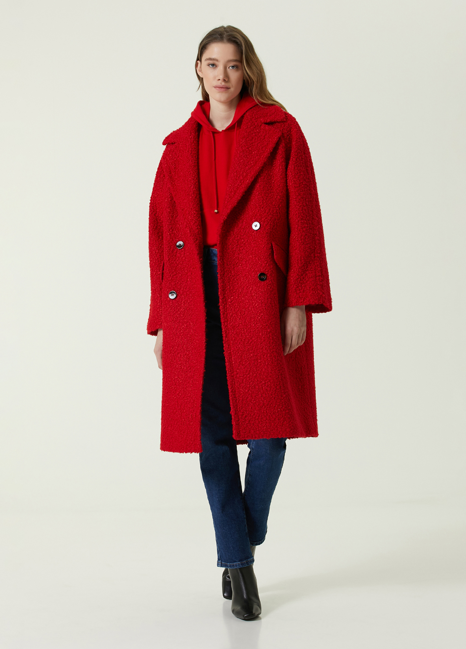 Beymen Regular Fit Kırmızı Palto. 1 Beymen Regular Fit Kırmızı Palto. 1