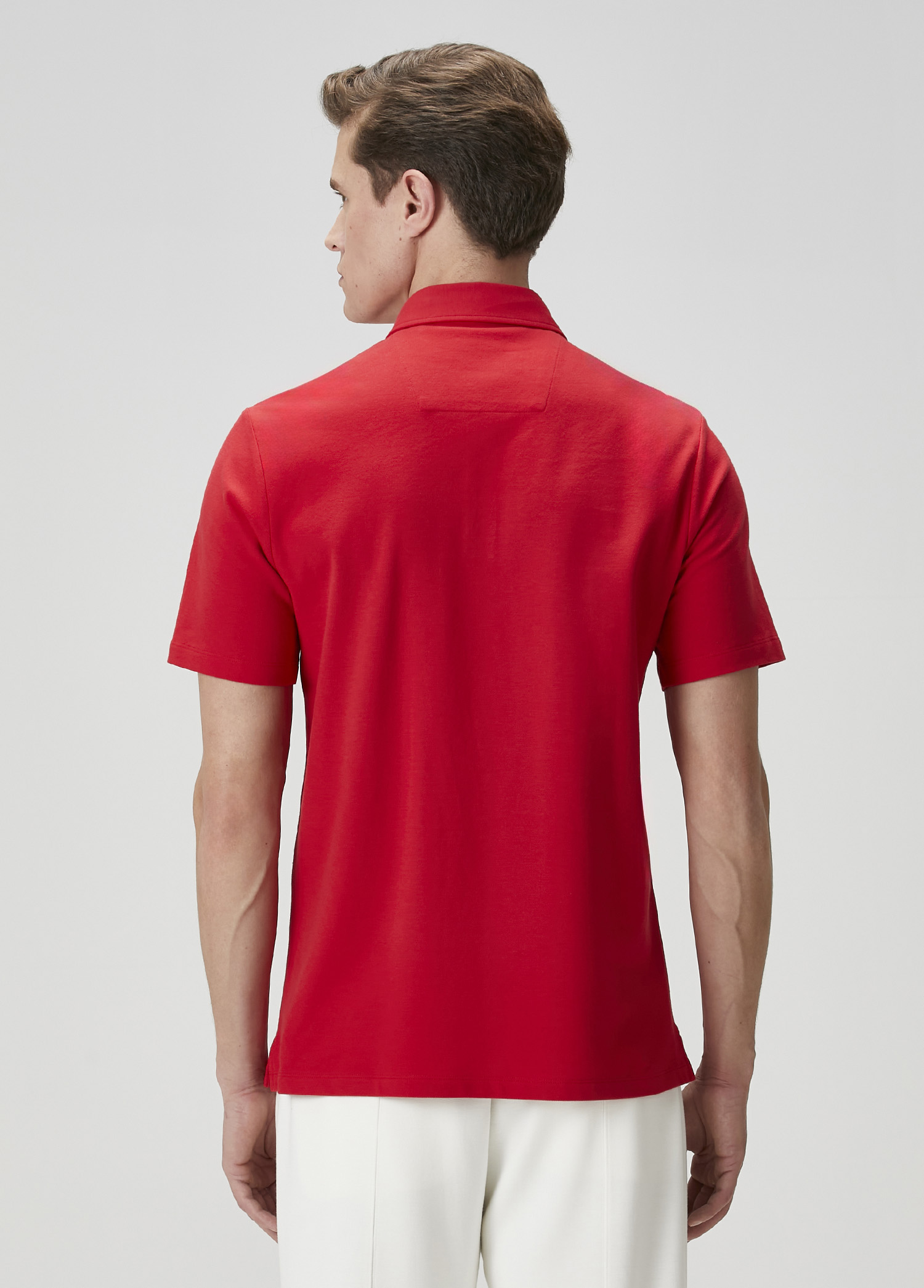 Comfort Fit Kırmızı Polo Yaka T-shirt_4